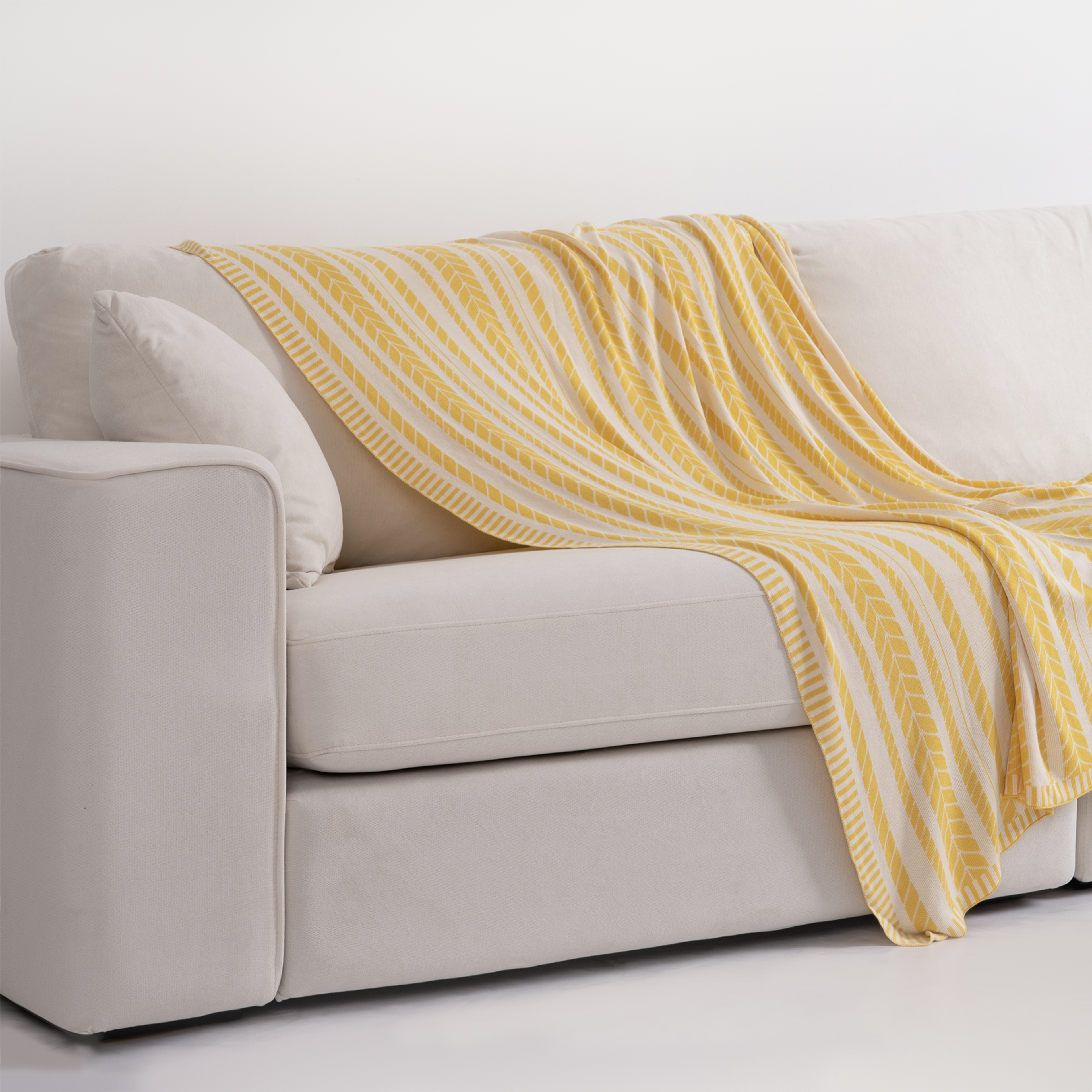 Double-Layered Striped Throw