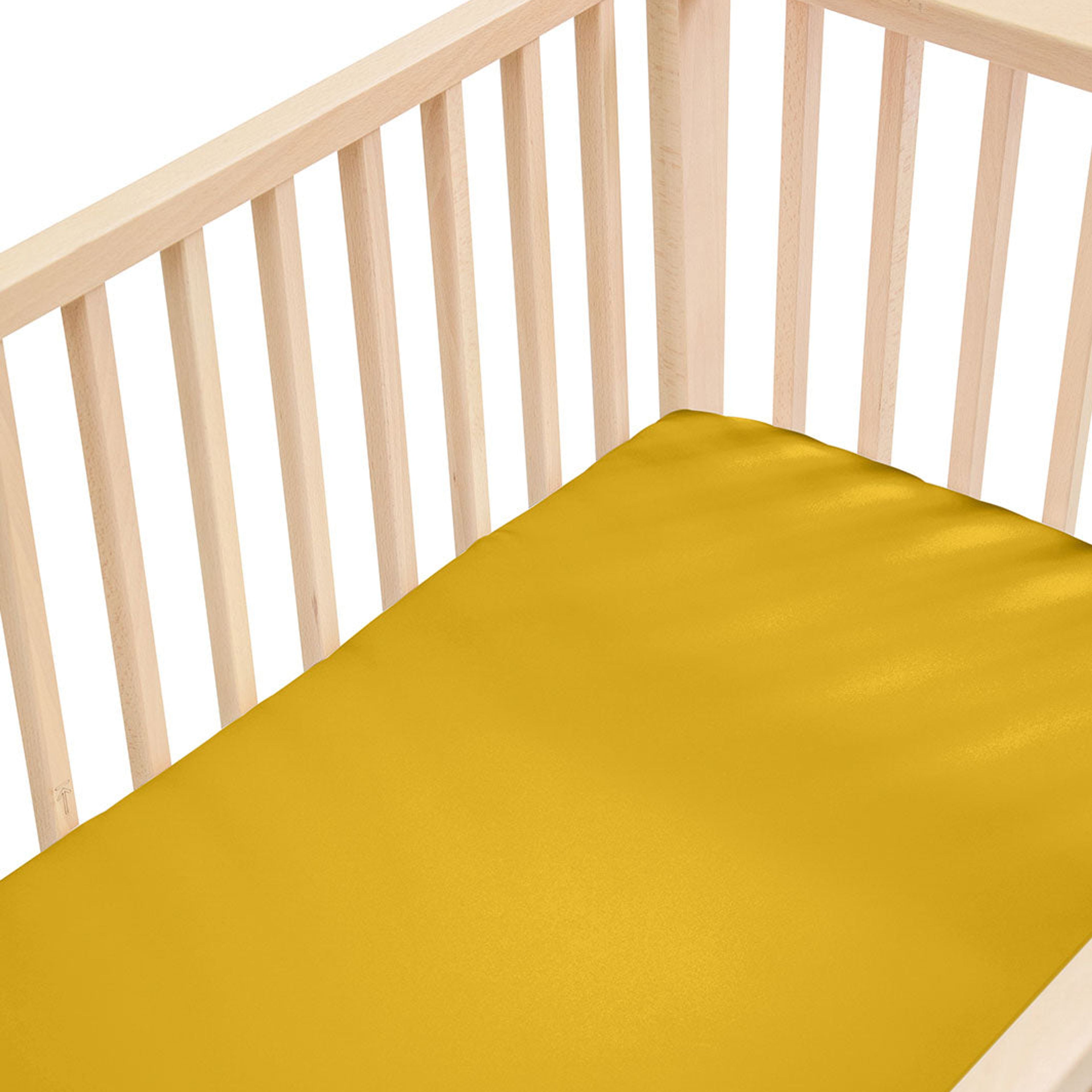 Silk Fitted Sheet for Cots / Cribs - Mustard