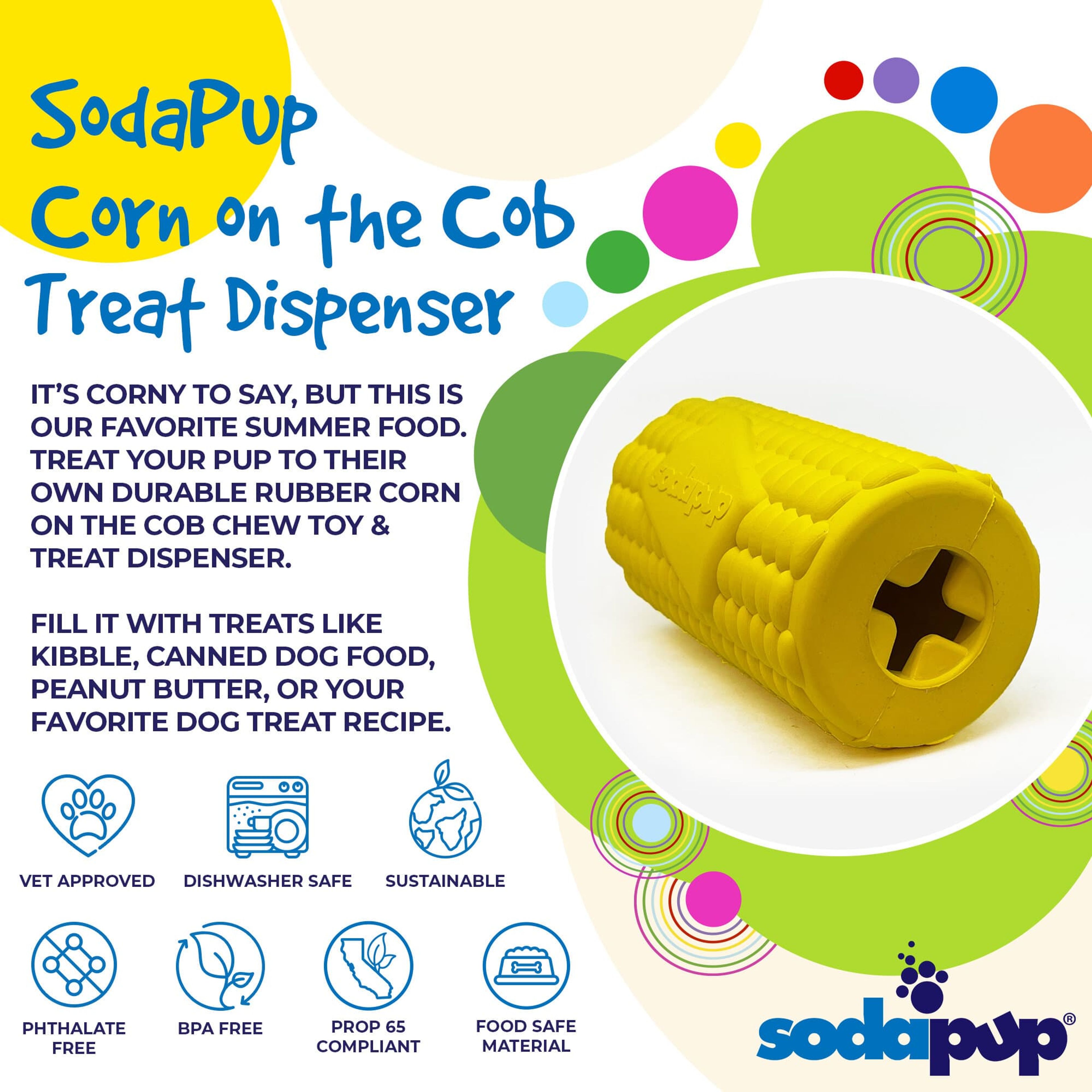 Corn on the Cob Durable Rubber Treat Dispenser