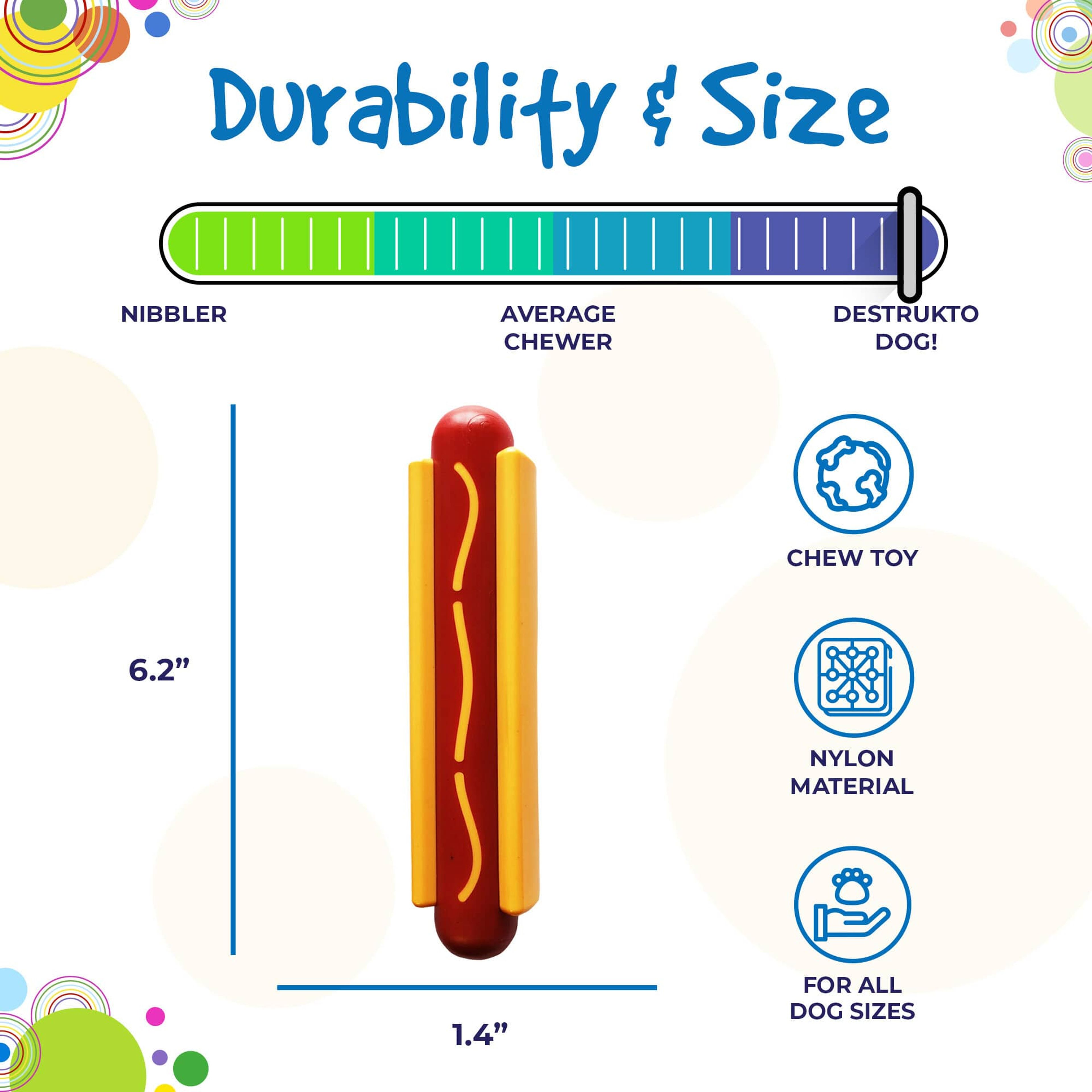 Hot Dog Ultra Durable Nylon Dog Chew Toy