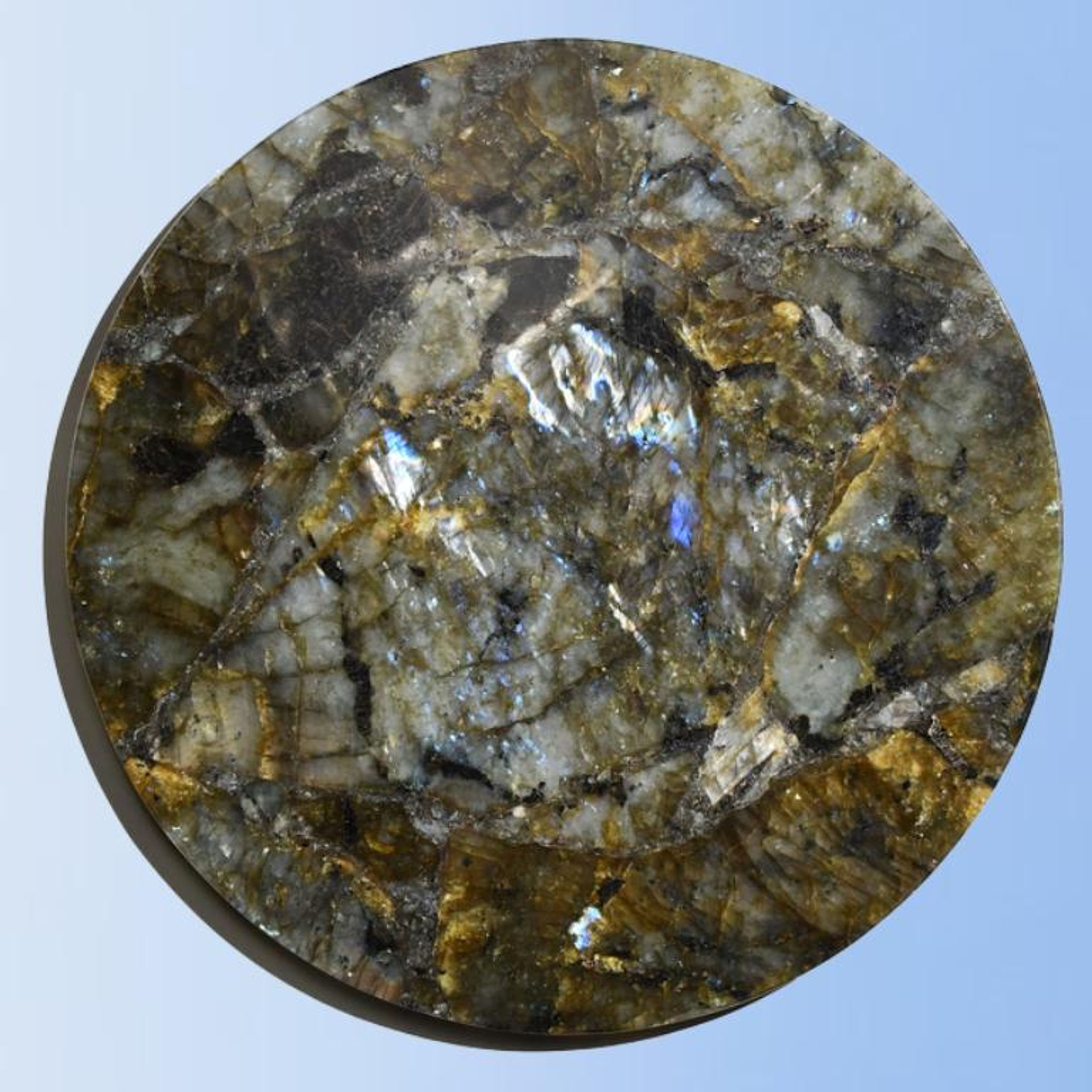 Labradorite Round Crystal Tray