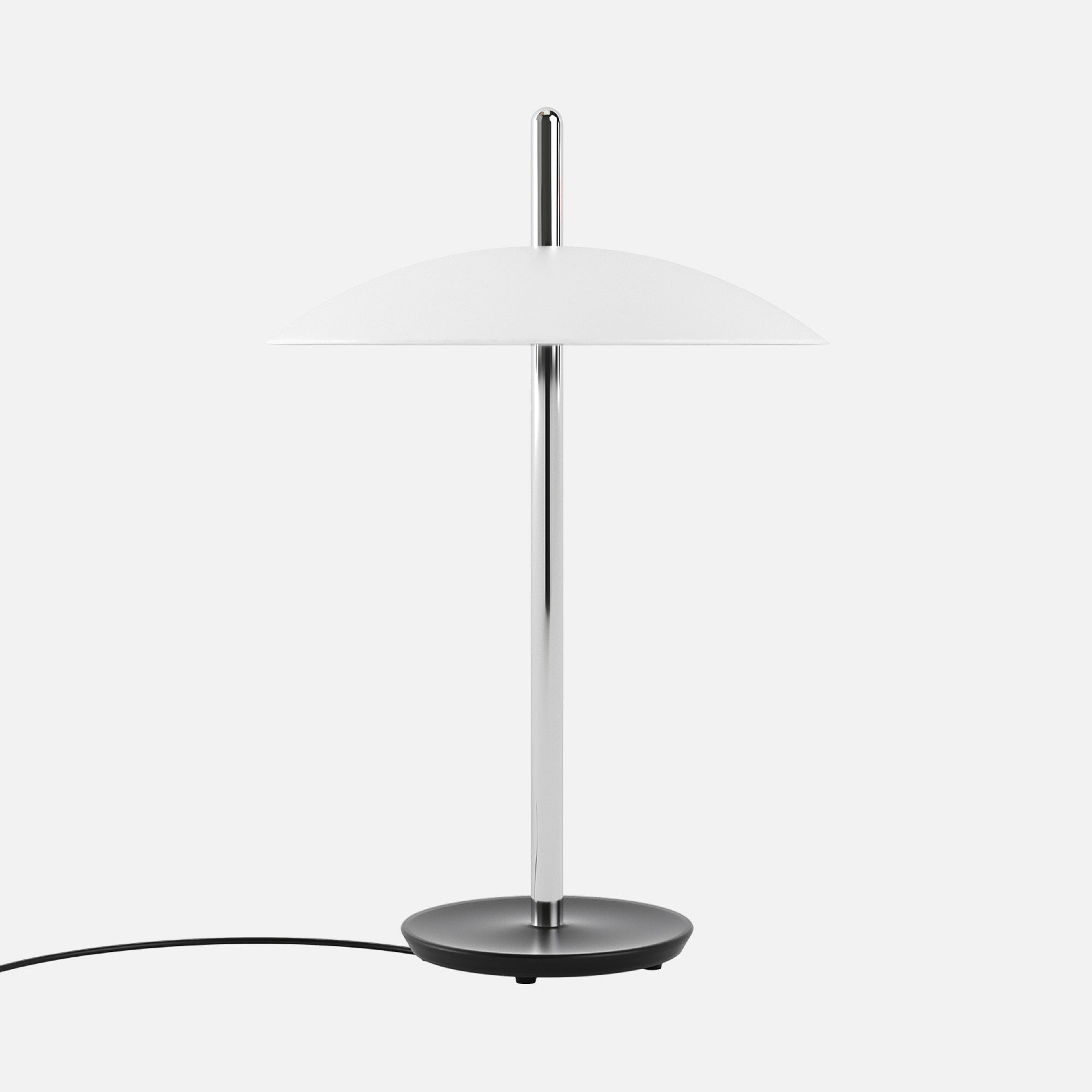 Signal Table Lamp, White & Nickel
