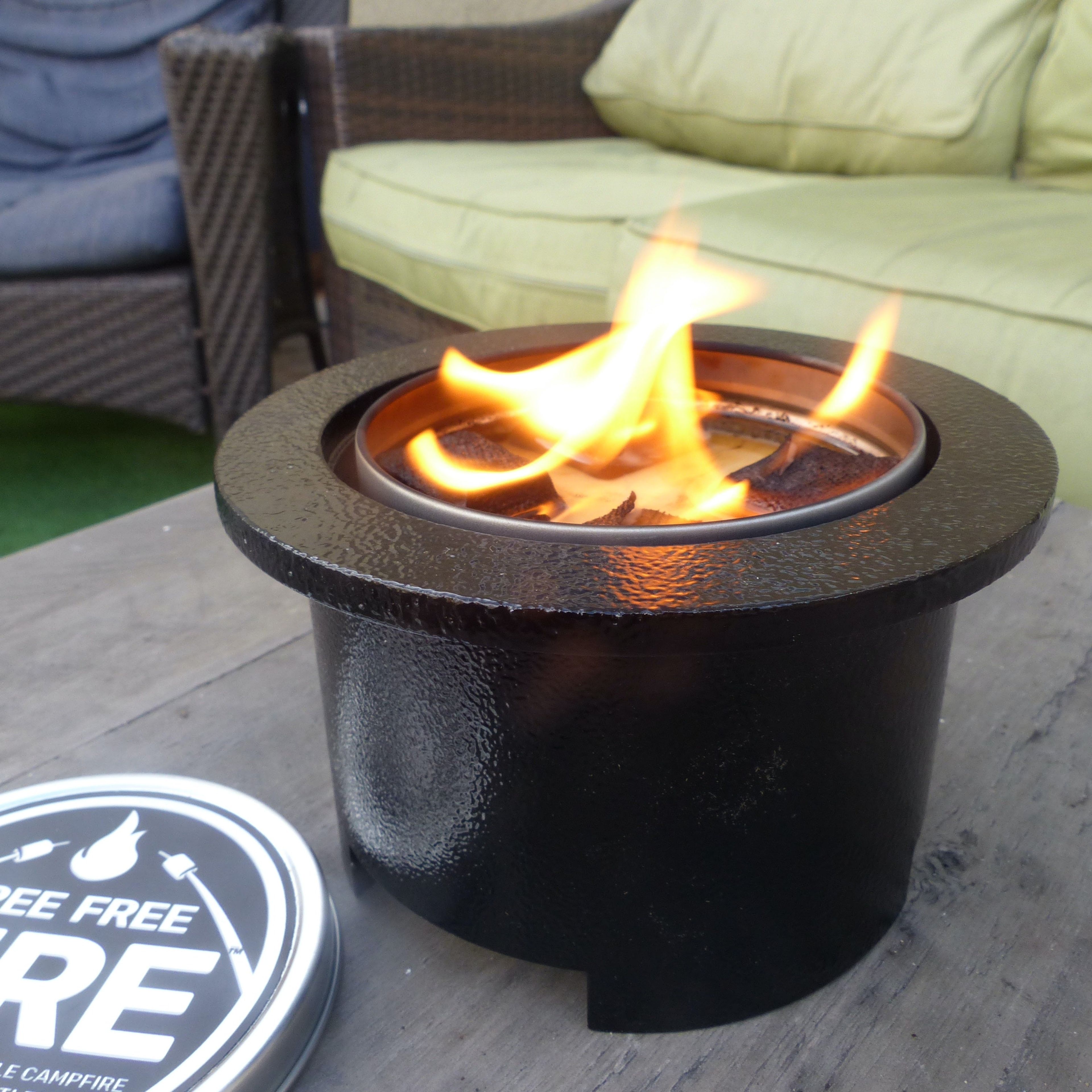Tree Free Fire Polished Metal Tabletop Campfire Kit
