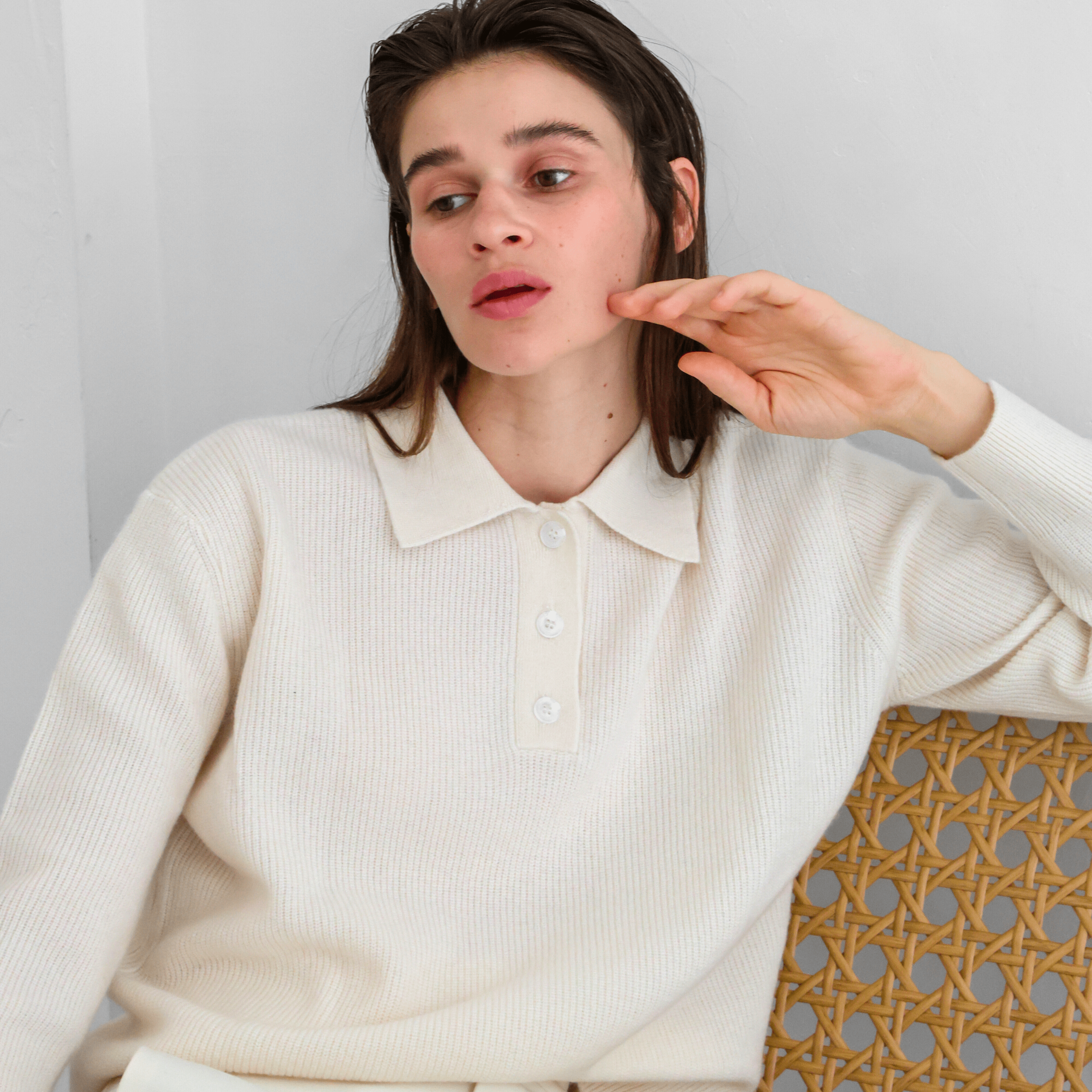 The Polo Collar Sweater with Buttons