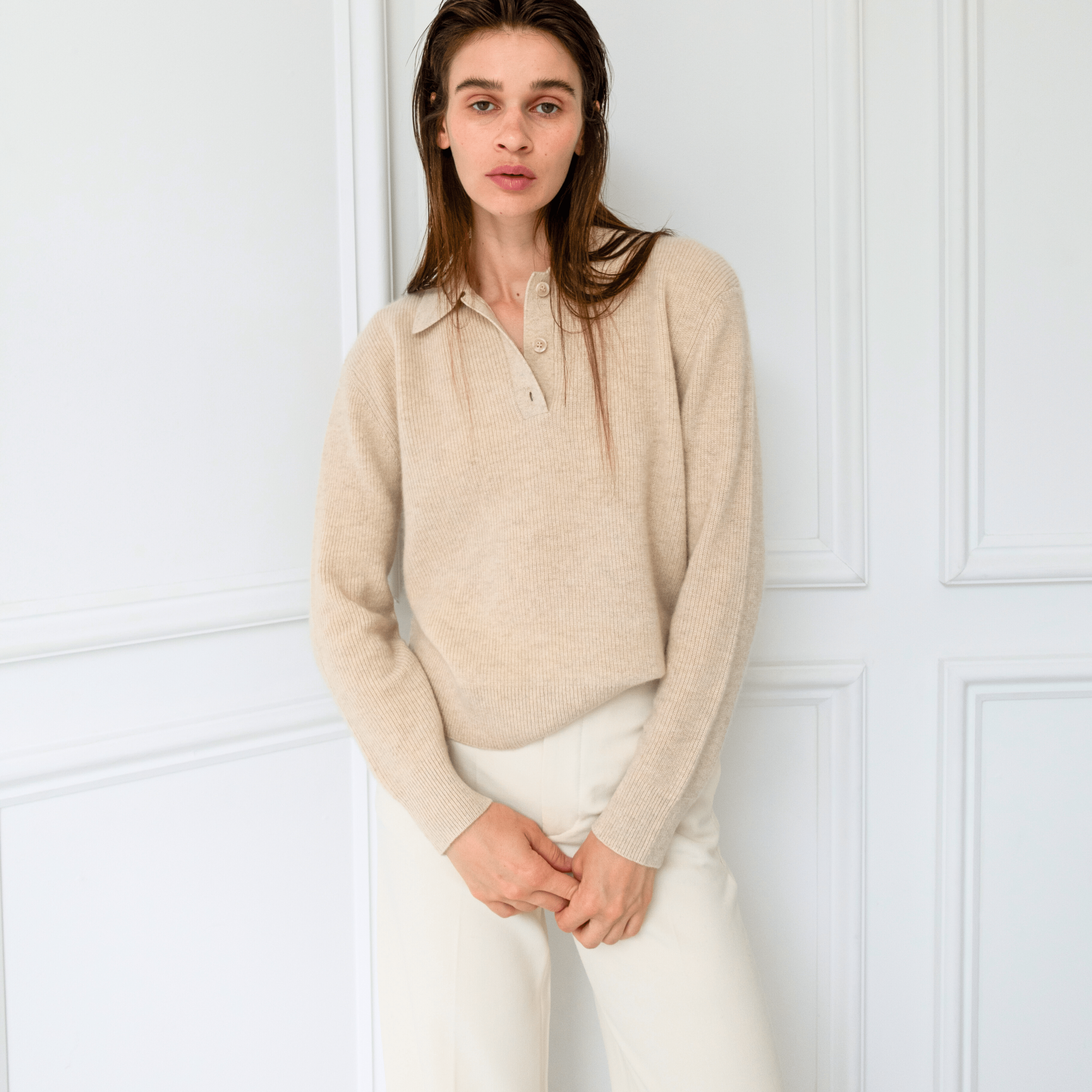 The Polo Collar Sweater with Buttons