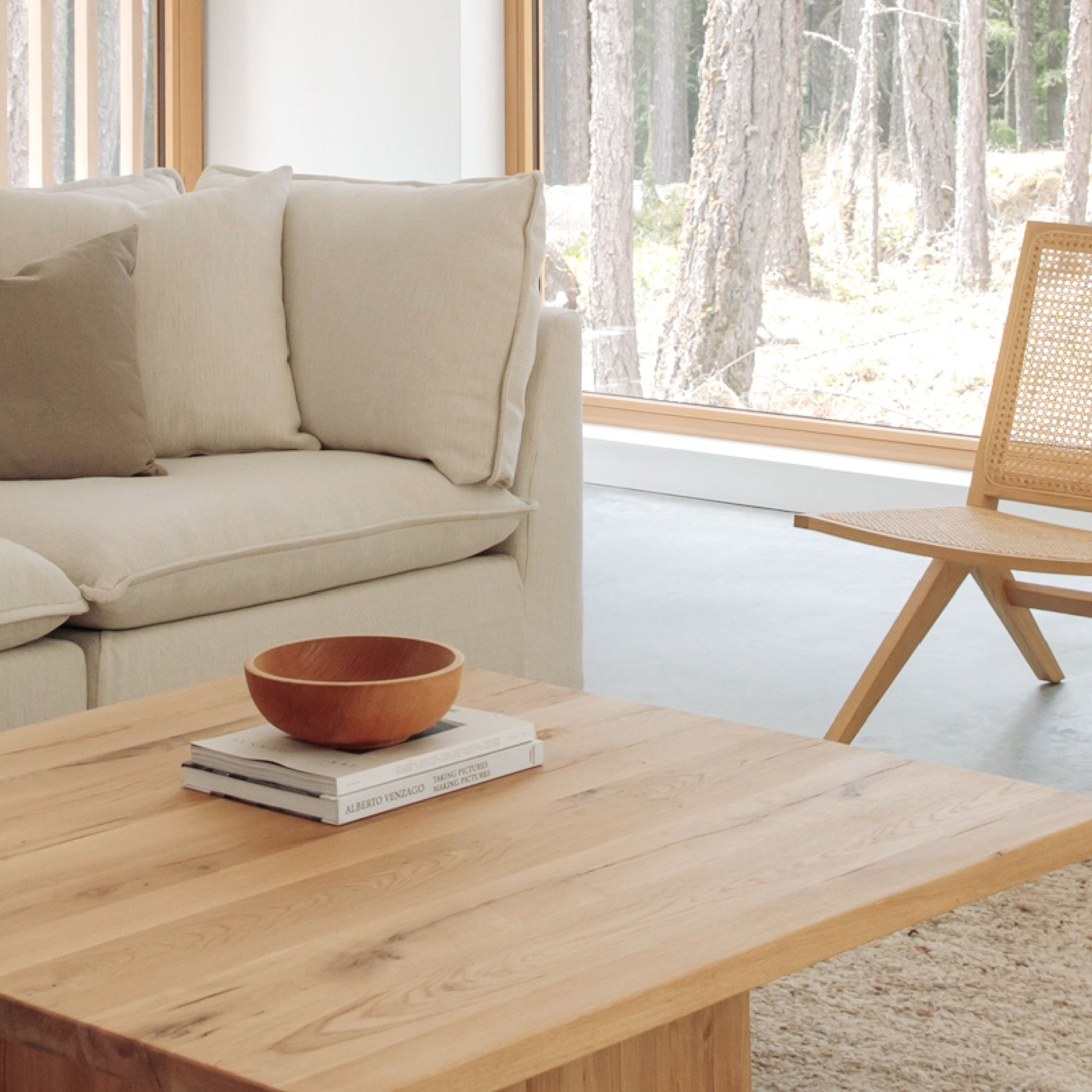 Endless Summer Lounge Chair, Natural Cane/White Ash