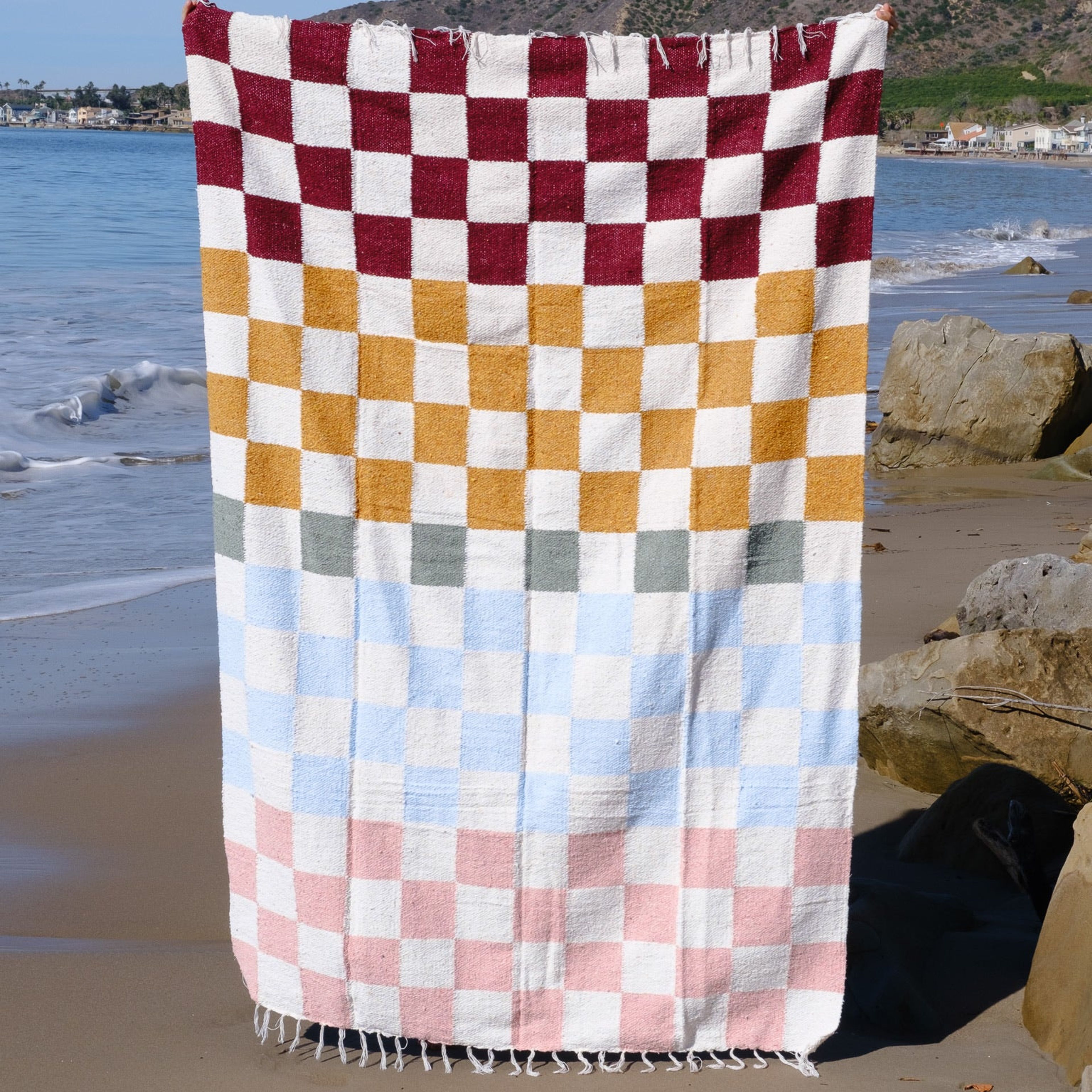 Multicolor Checker Handwoven Blanket