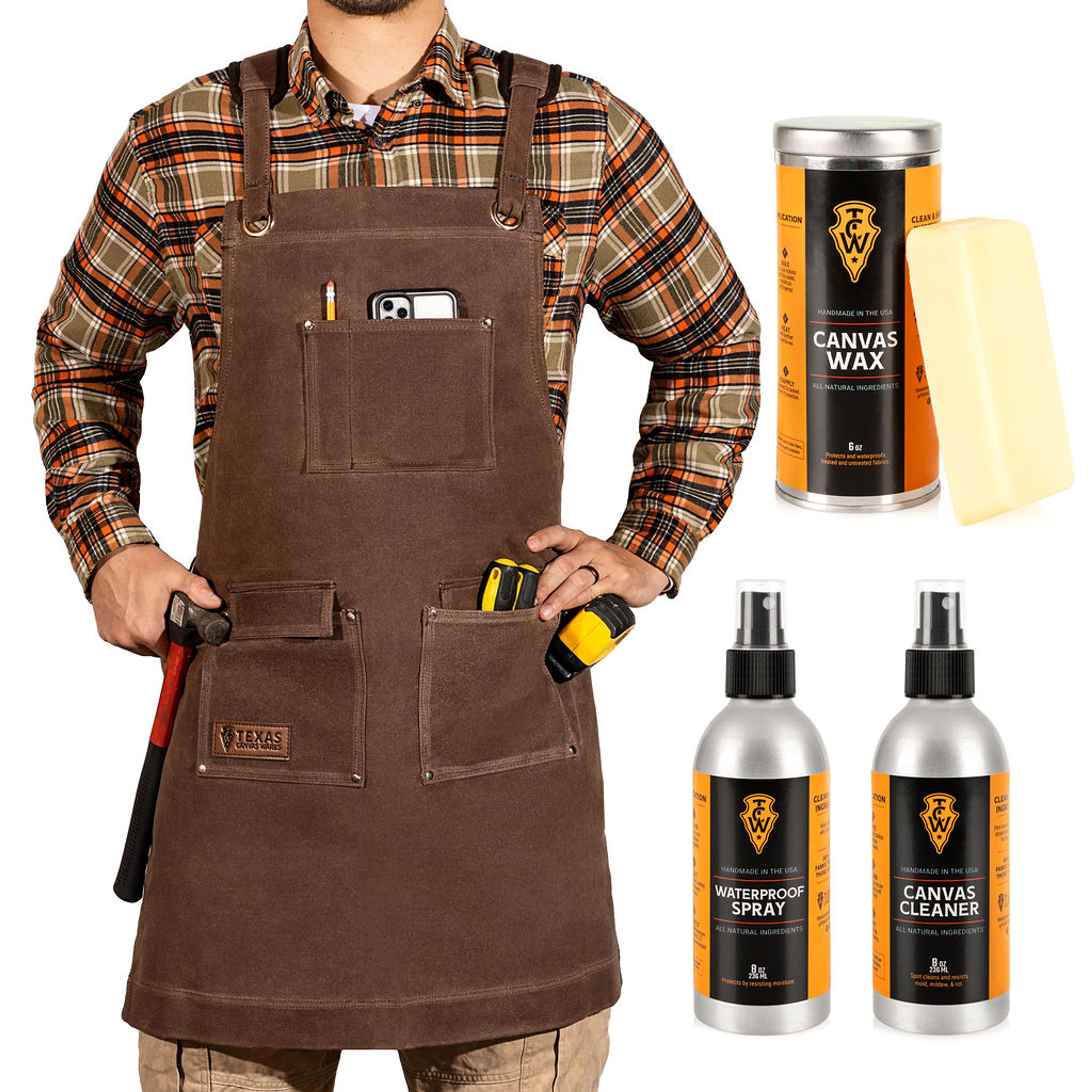 Waxed Canvas Apron Gift Set - Handmade in the USA