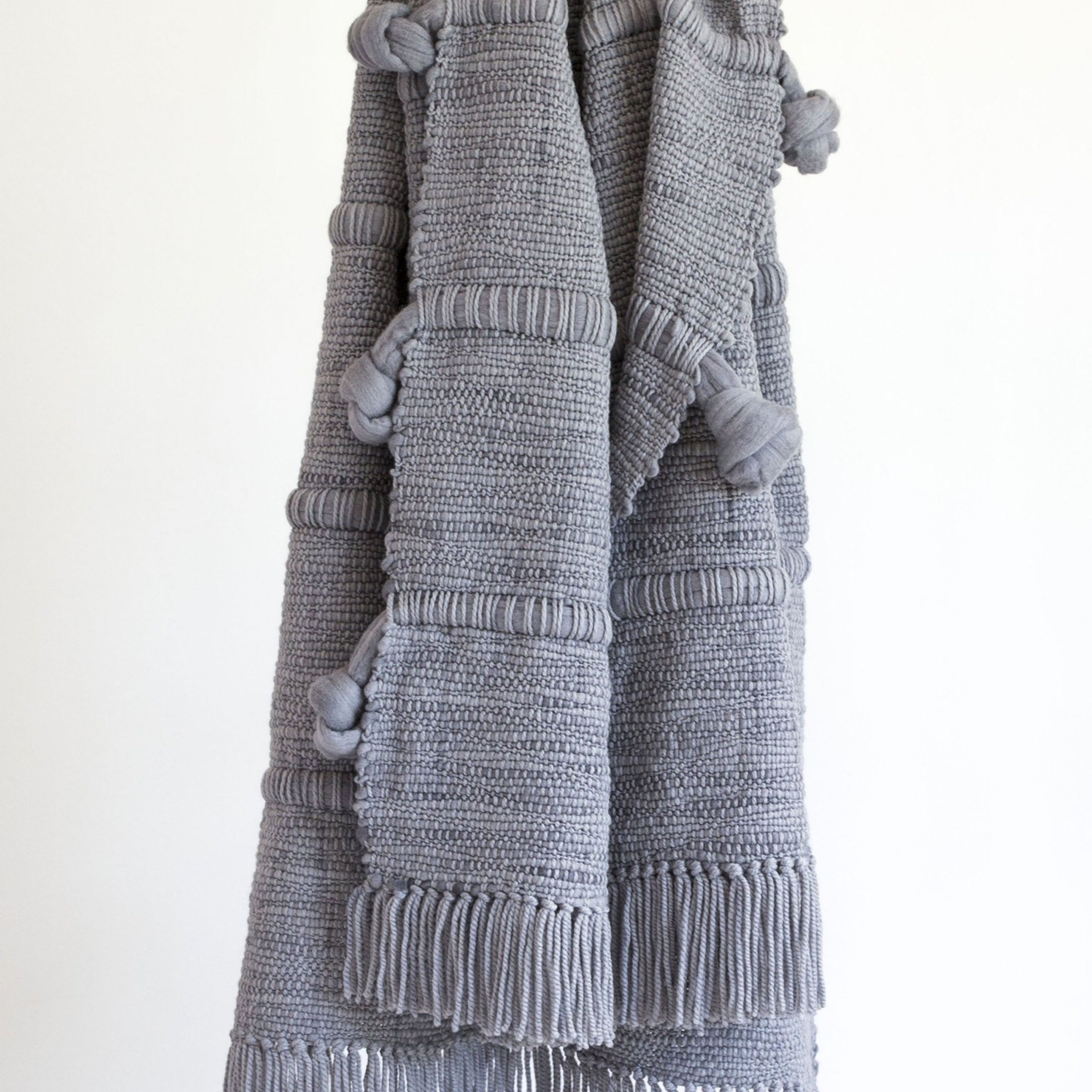 Knot Throw Blanket in Stone Grey 37x75