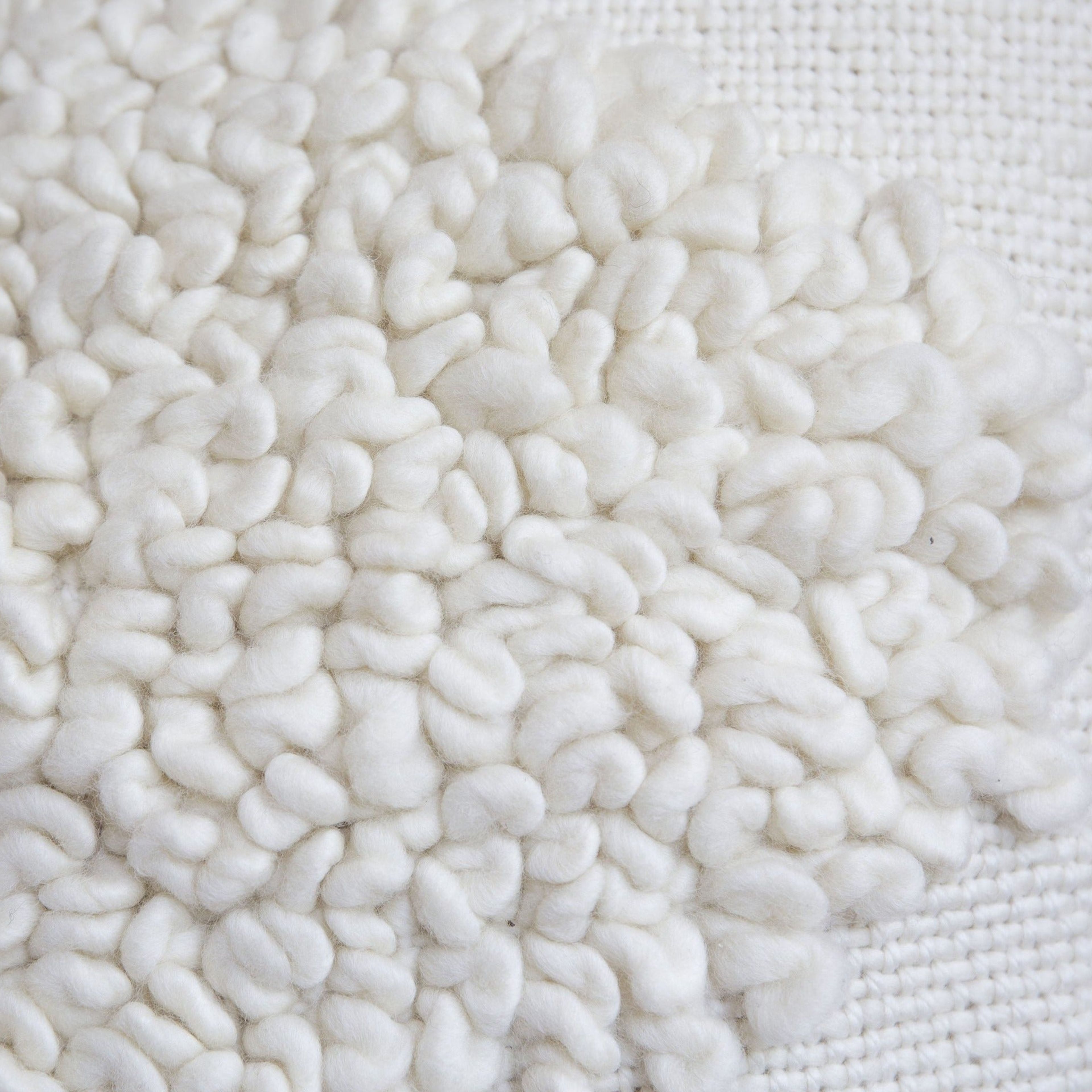 Chunky Loops Pillow Cover in Off White Wool Rombo 19x22