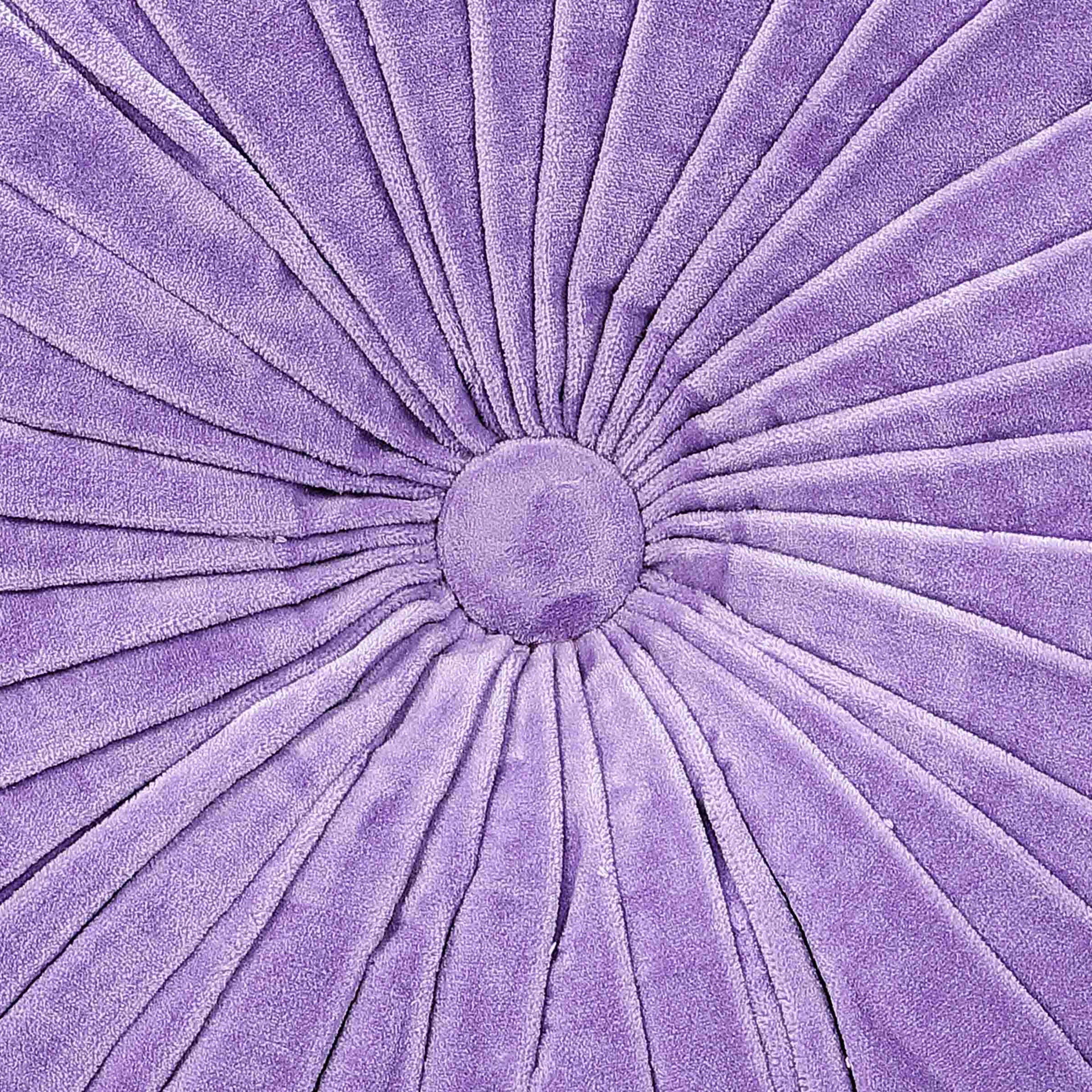 Velvet Round Handmade Pillow Purple Rose  - 16 Inch