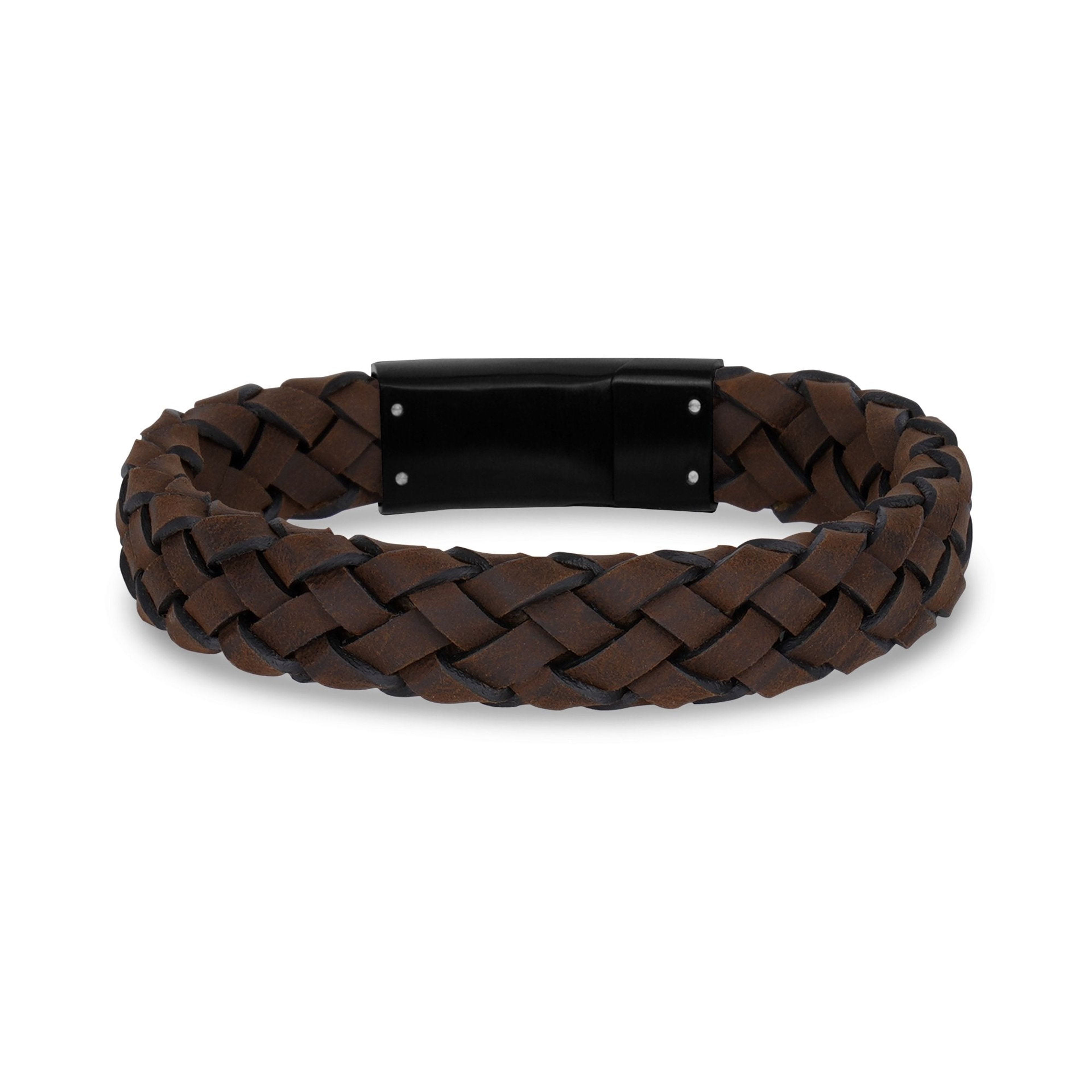 12mm Brown Leather Bracelet