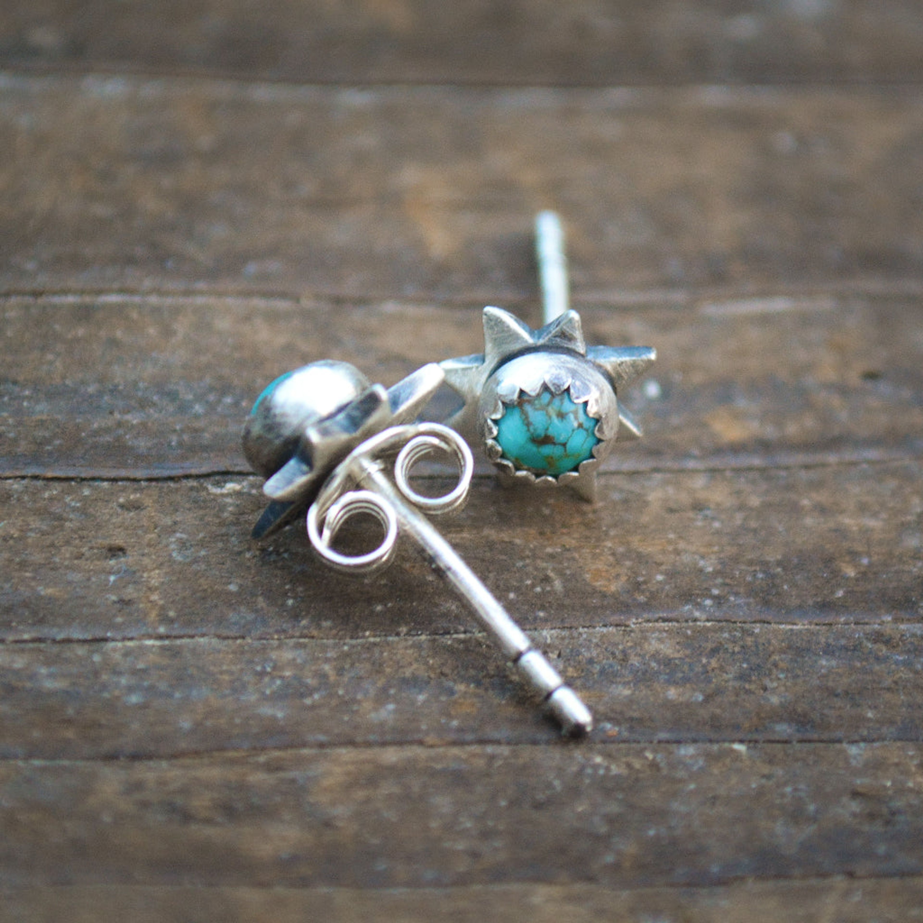 Celestial Studs - Natural Turquoise Earrings