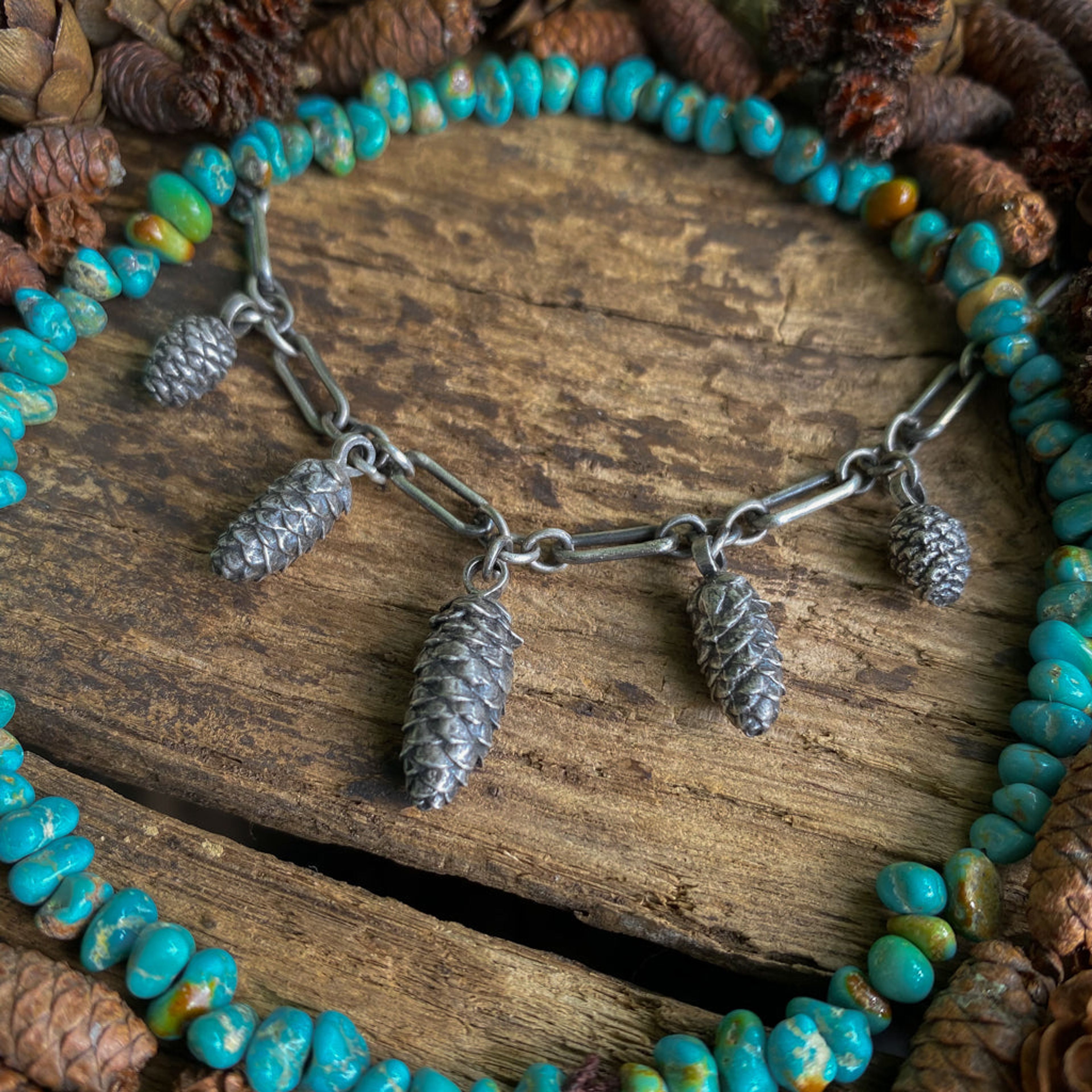 Pinecone Charm Choker Necklace