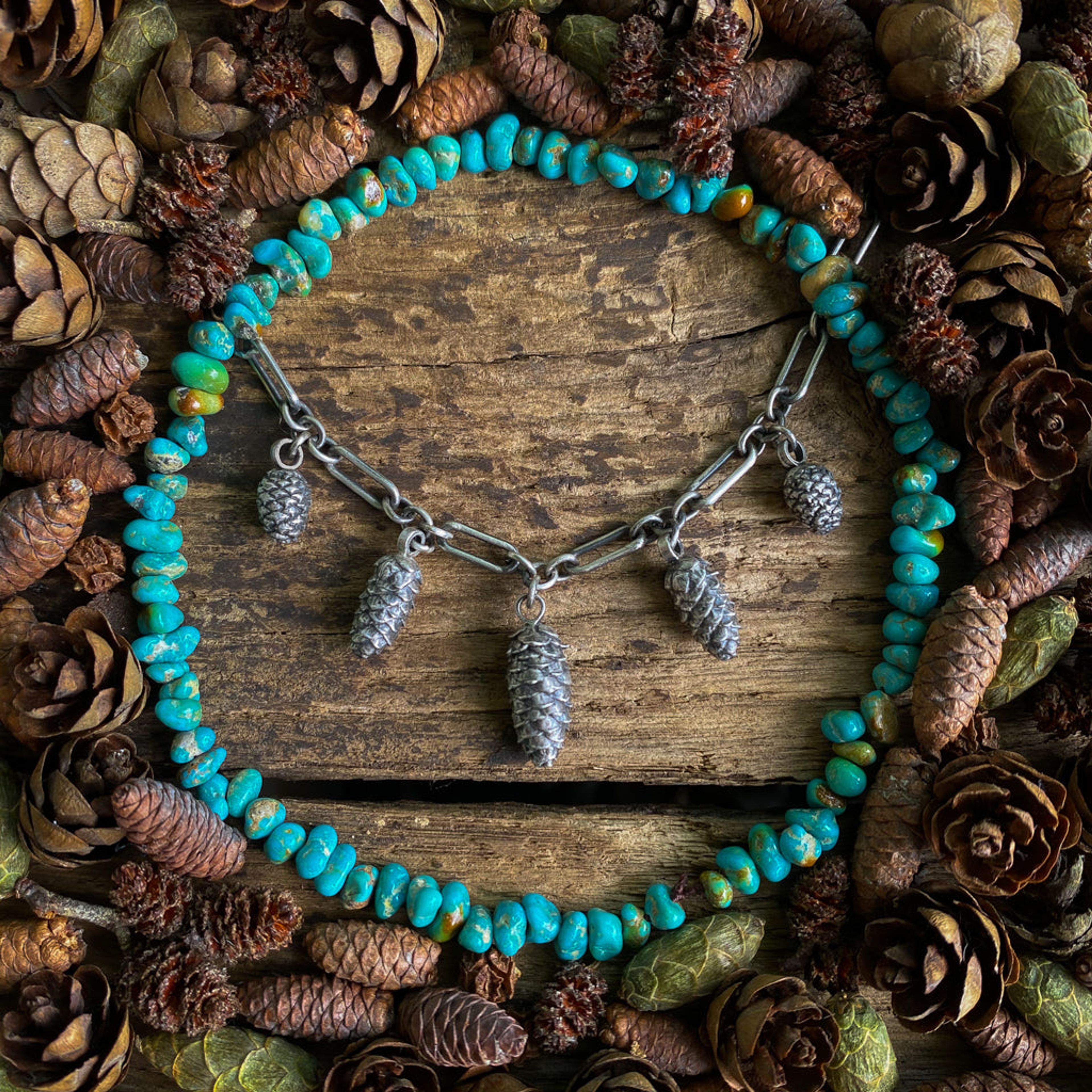Pinecone Charm Choker Necklace