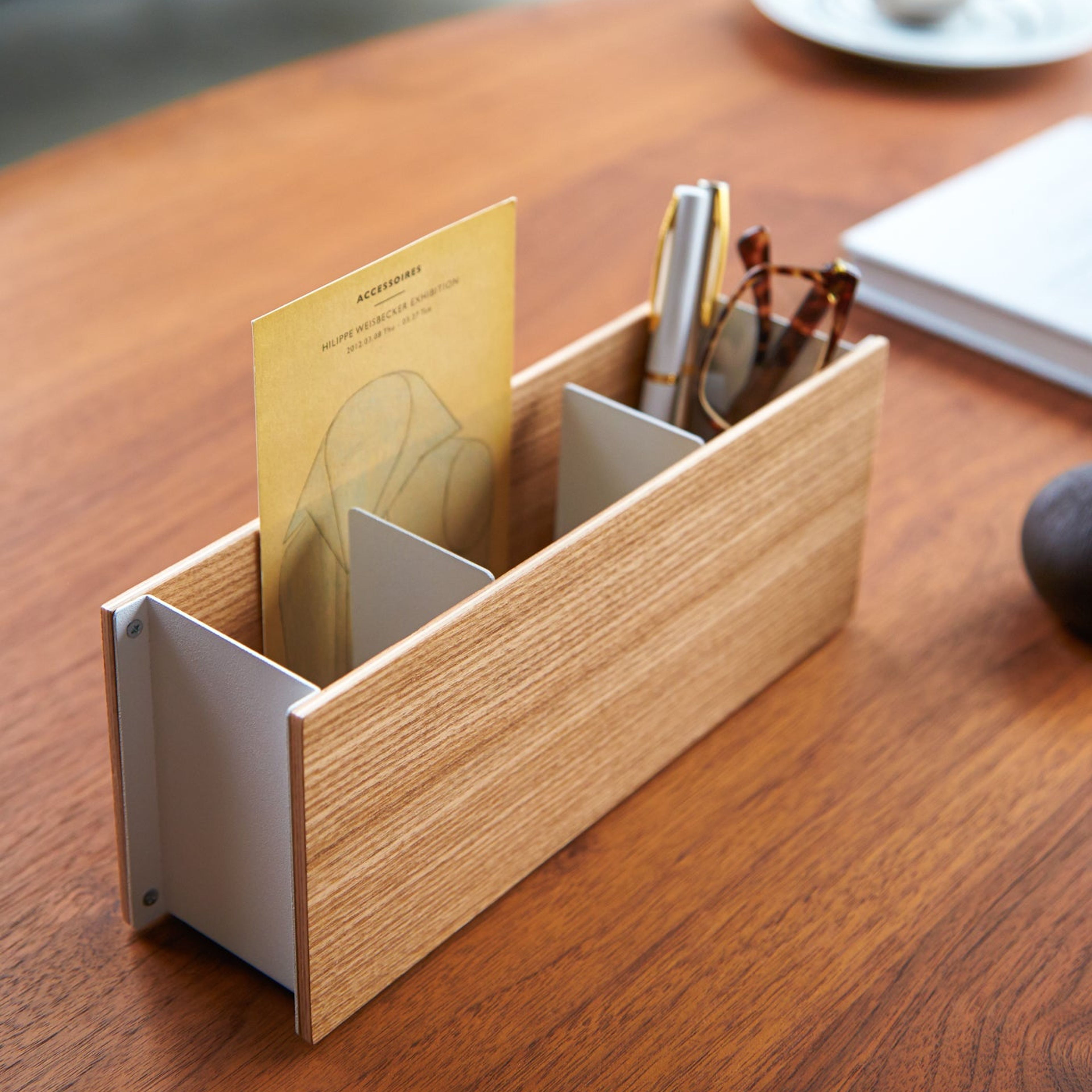 Desk Organizer - Two Sizes - Steel + Wood