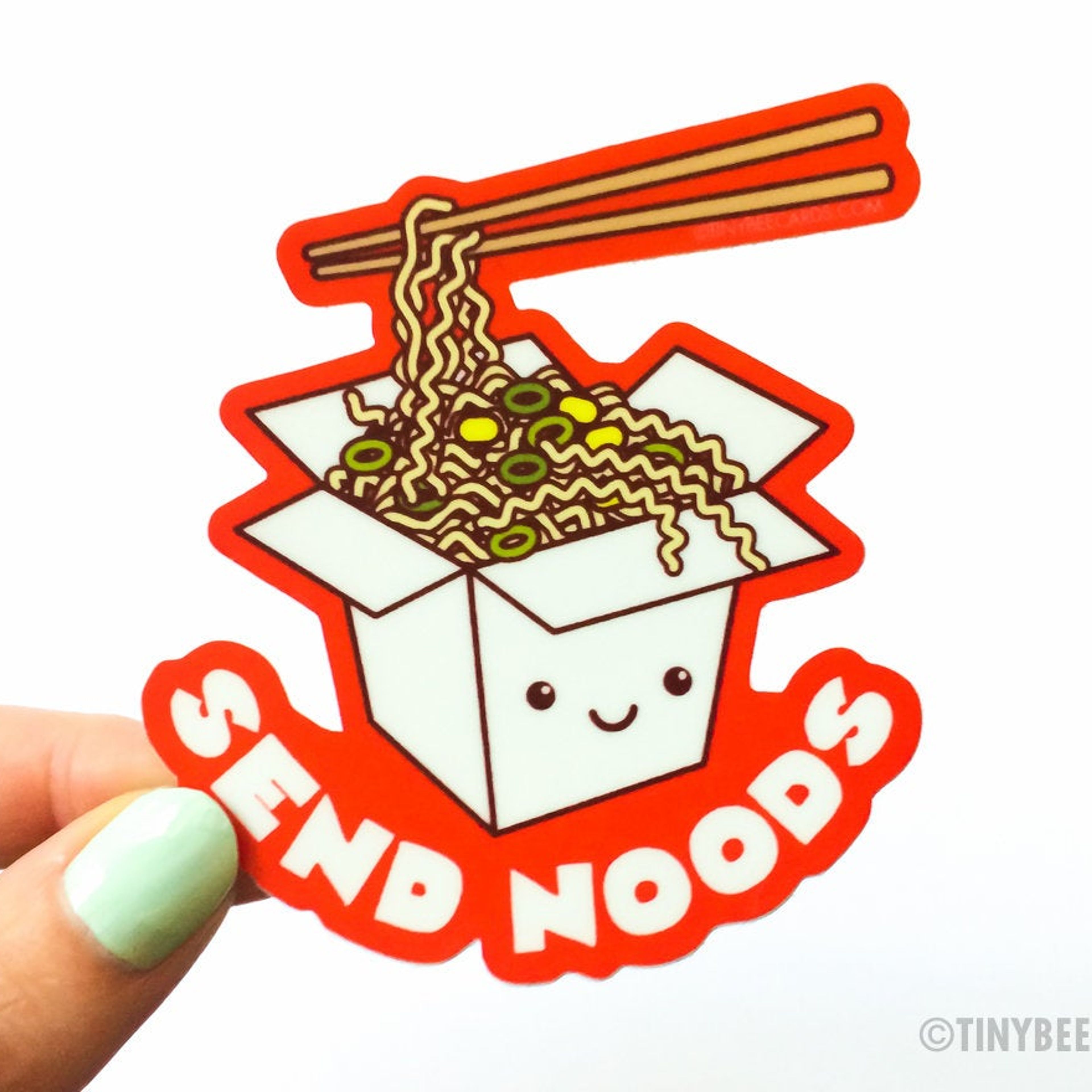 Funny Ramen Noodles Cheeky Rude Vinyl Sticker "Send Noods"