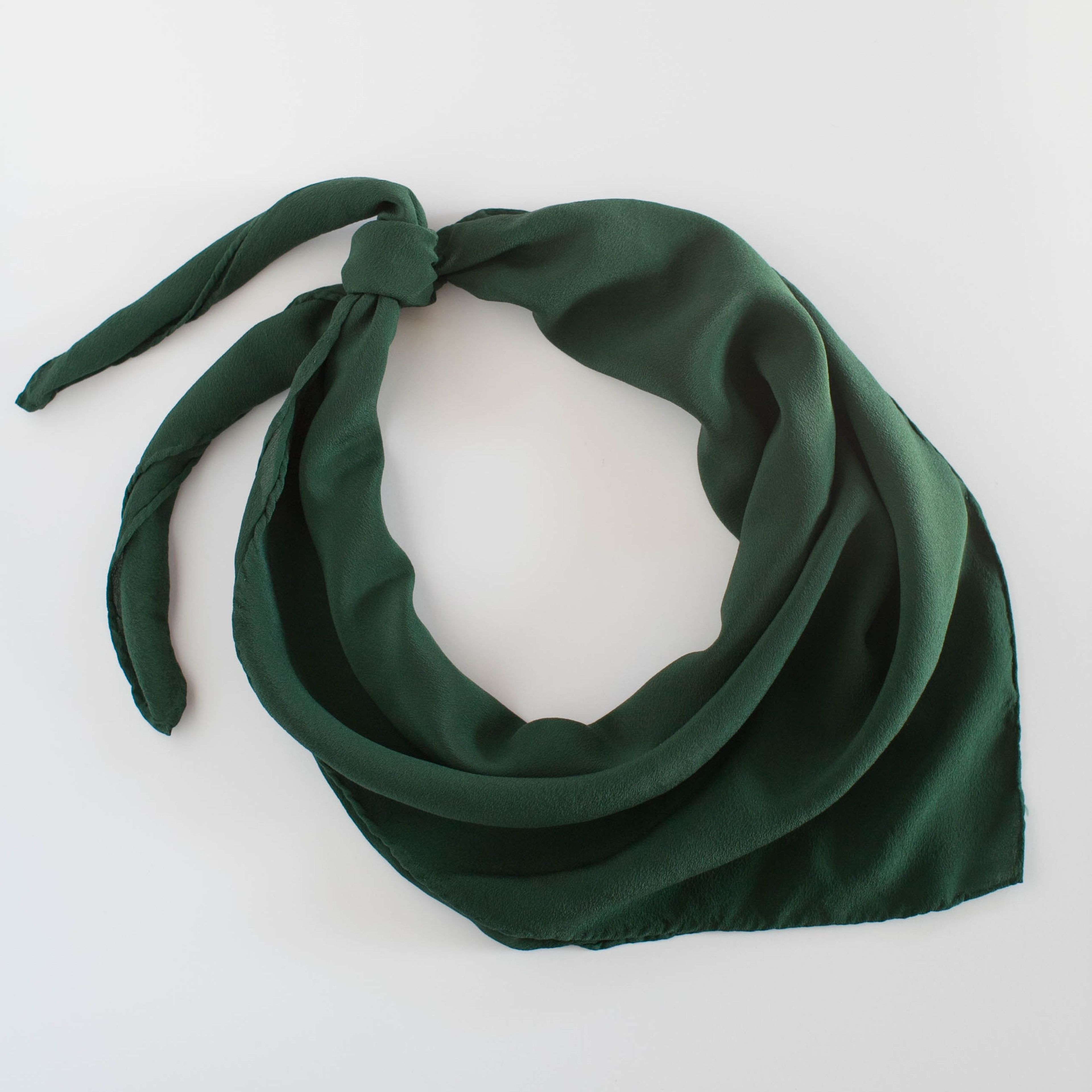 'The Classic' Washable Silk Scarf in Moss