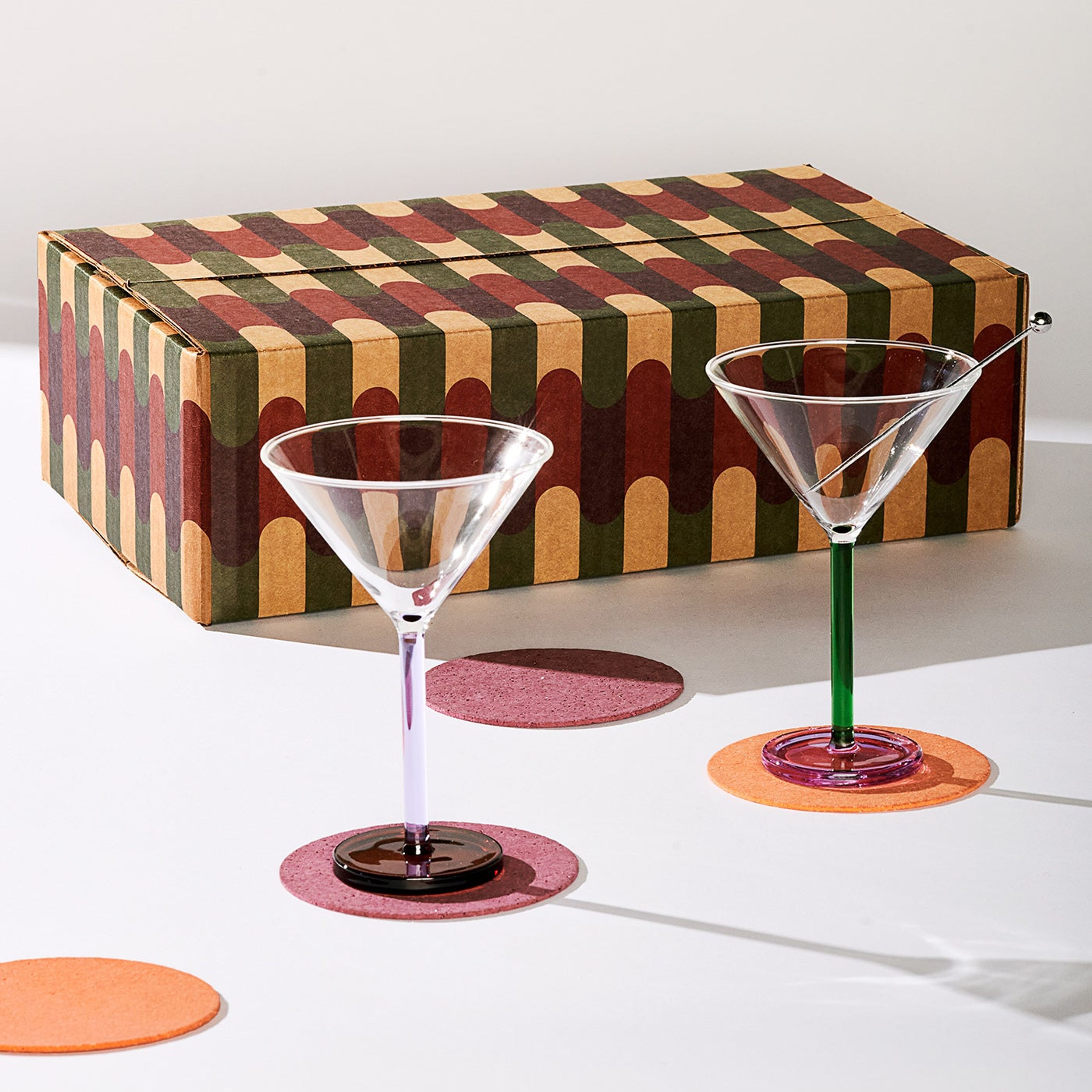 Coasters with Piano Cocktail Glasses