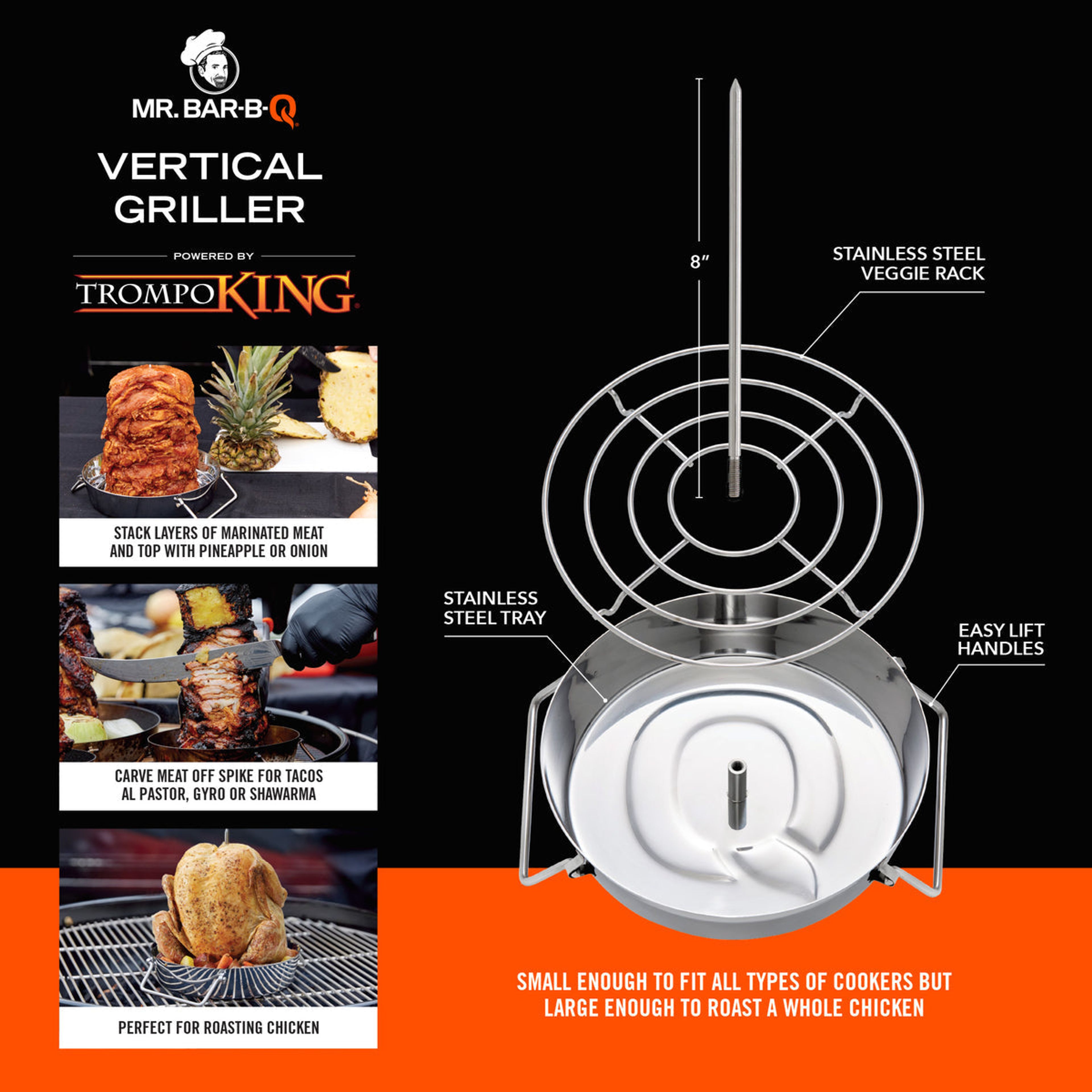 Trompo King Vertical Griller with Grate by Mr. Bar-B-Q