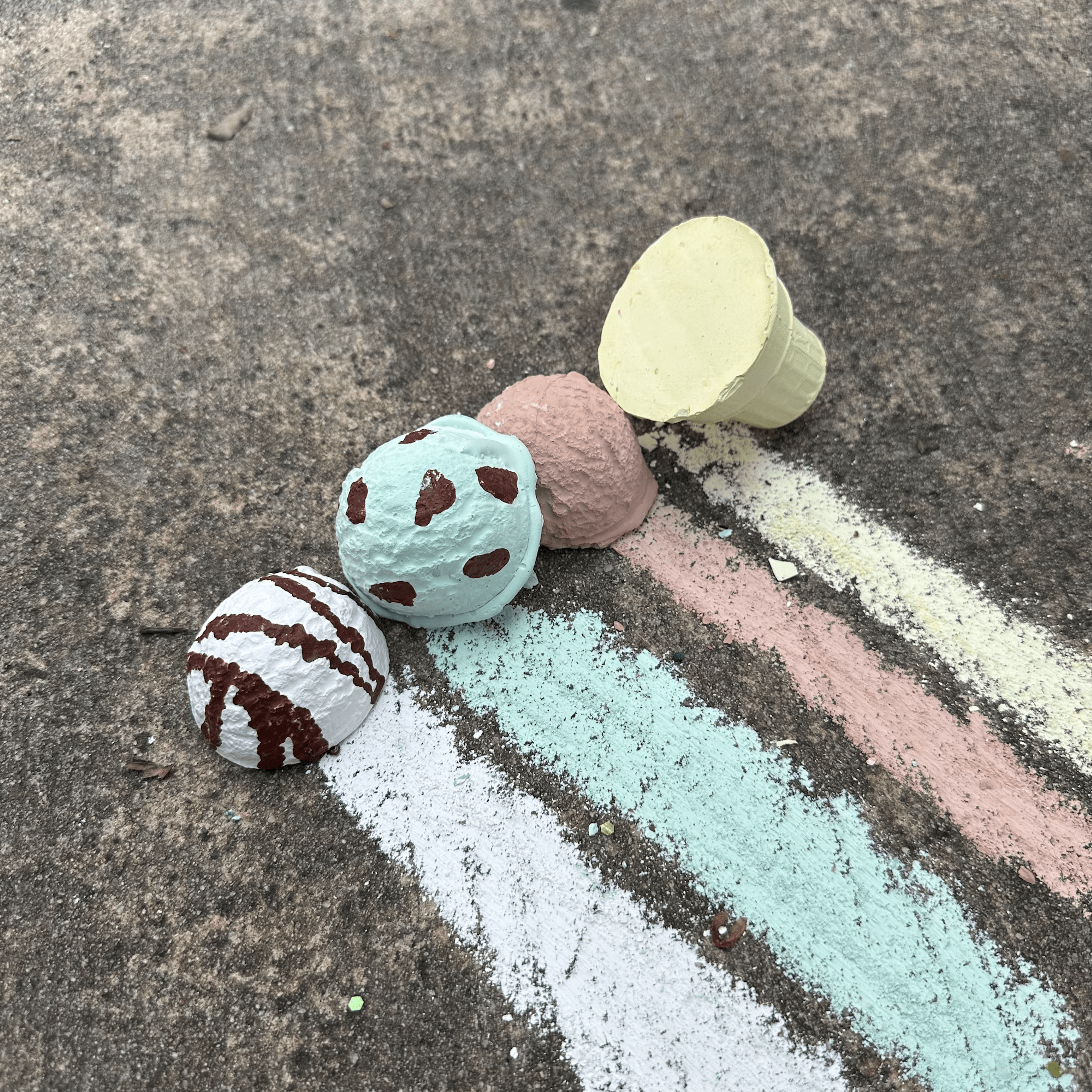 Maxie's Minty Ice Cream Cone - Handmade Sidewalk Chalk