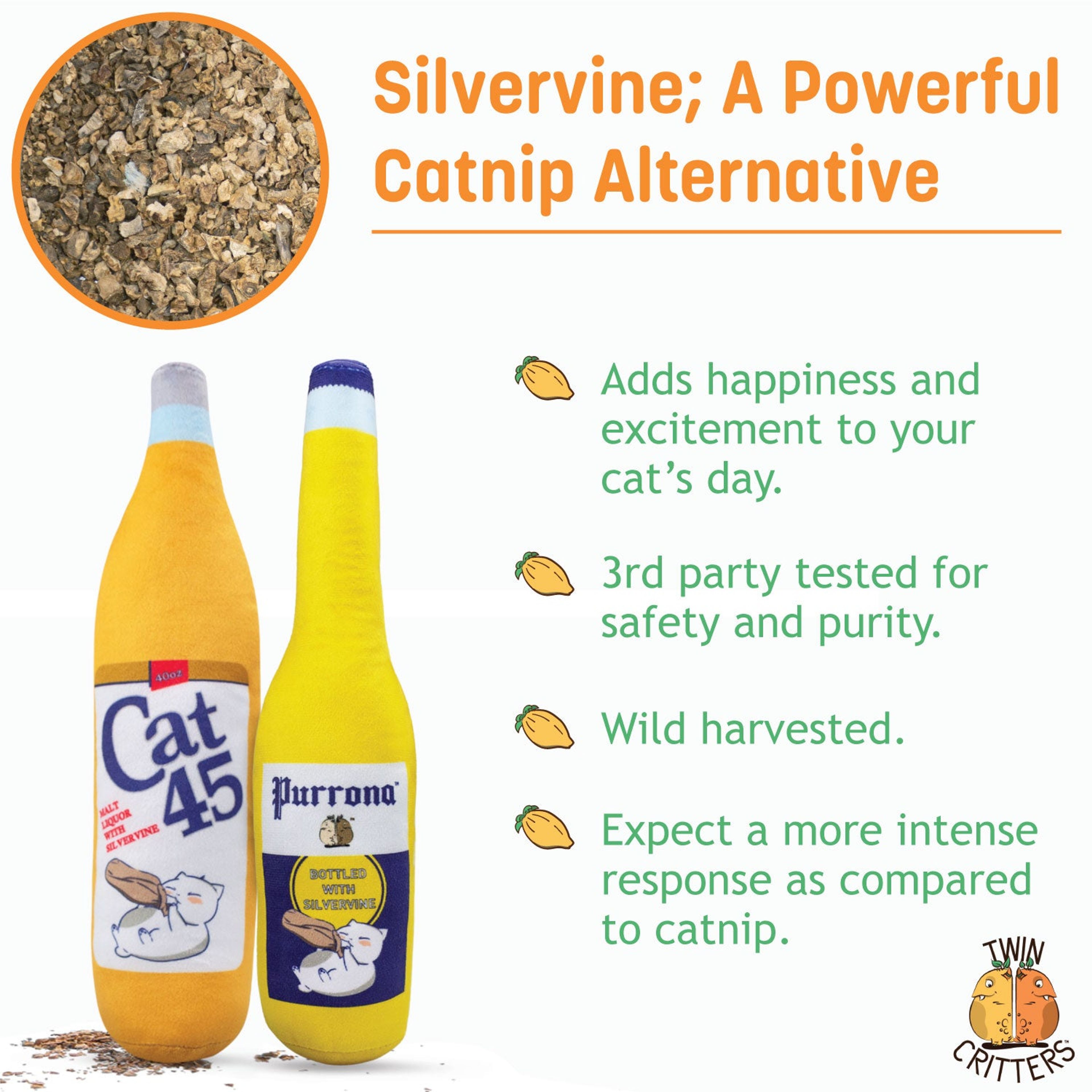 Silvervine 40 oz. Beer Bottles - Plush Catnip Toy
