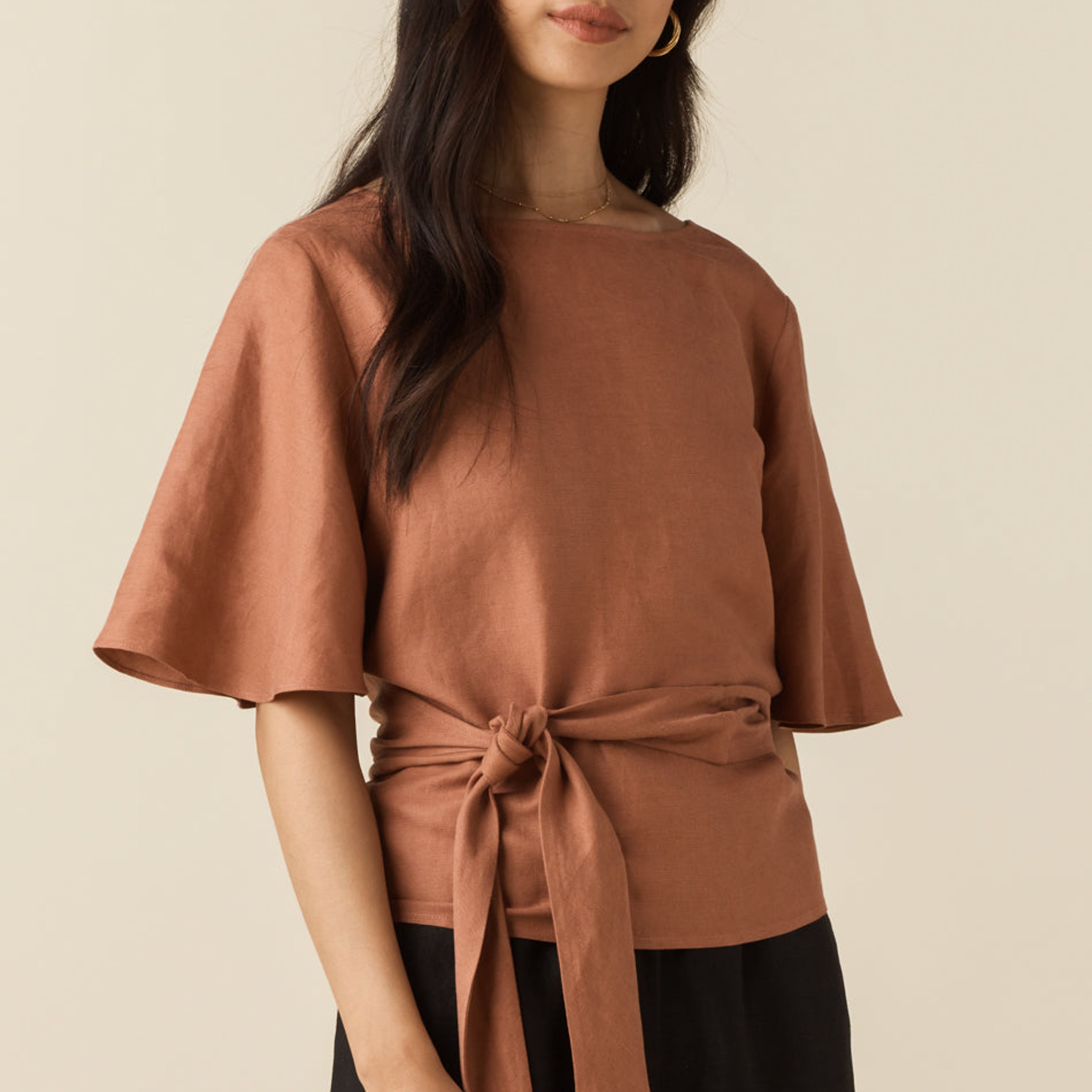 The Flutter Sleeve Wrap Top