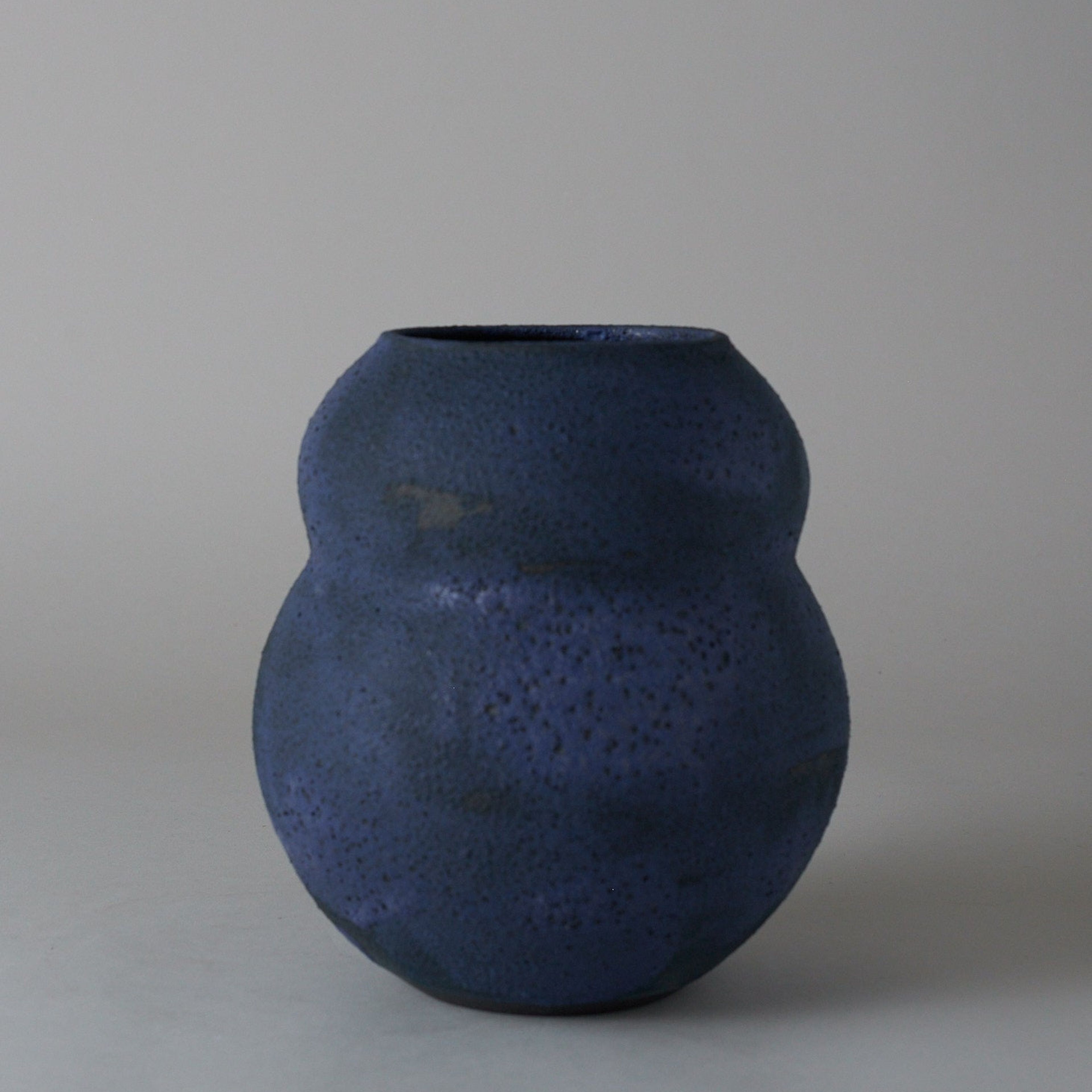 Gourd Vase in Brushed Cobalt