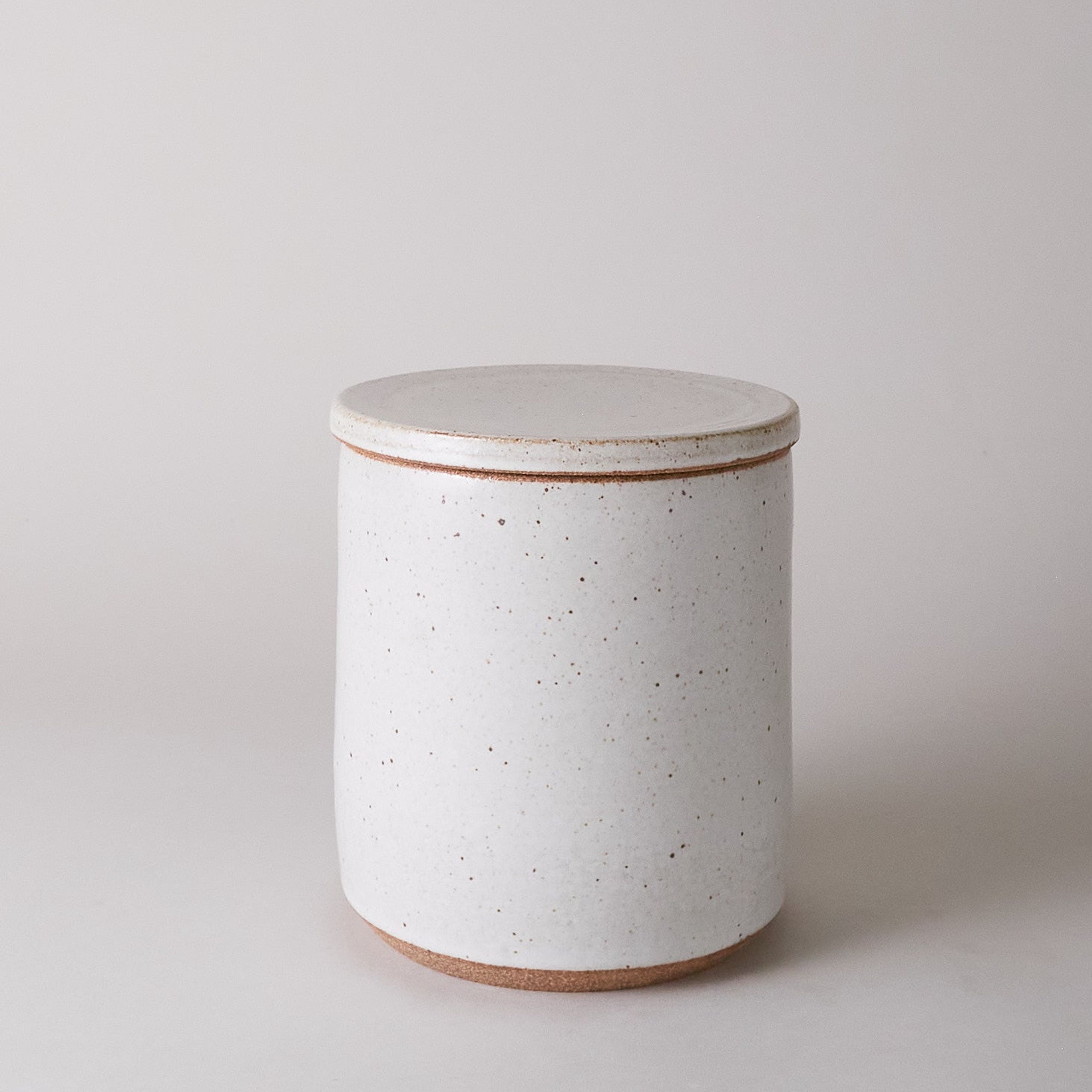 Small Canister in Flecked Ivory