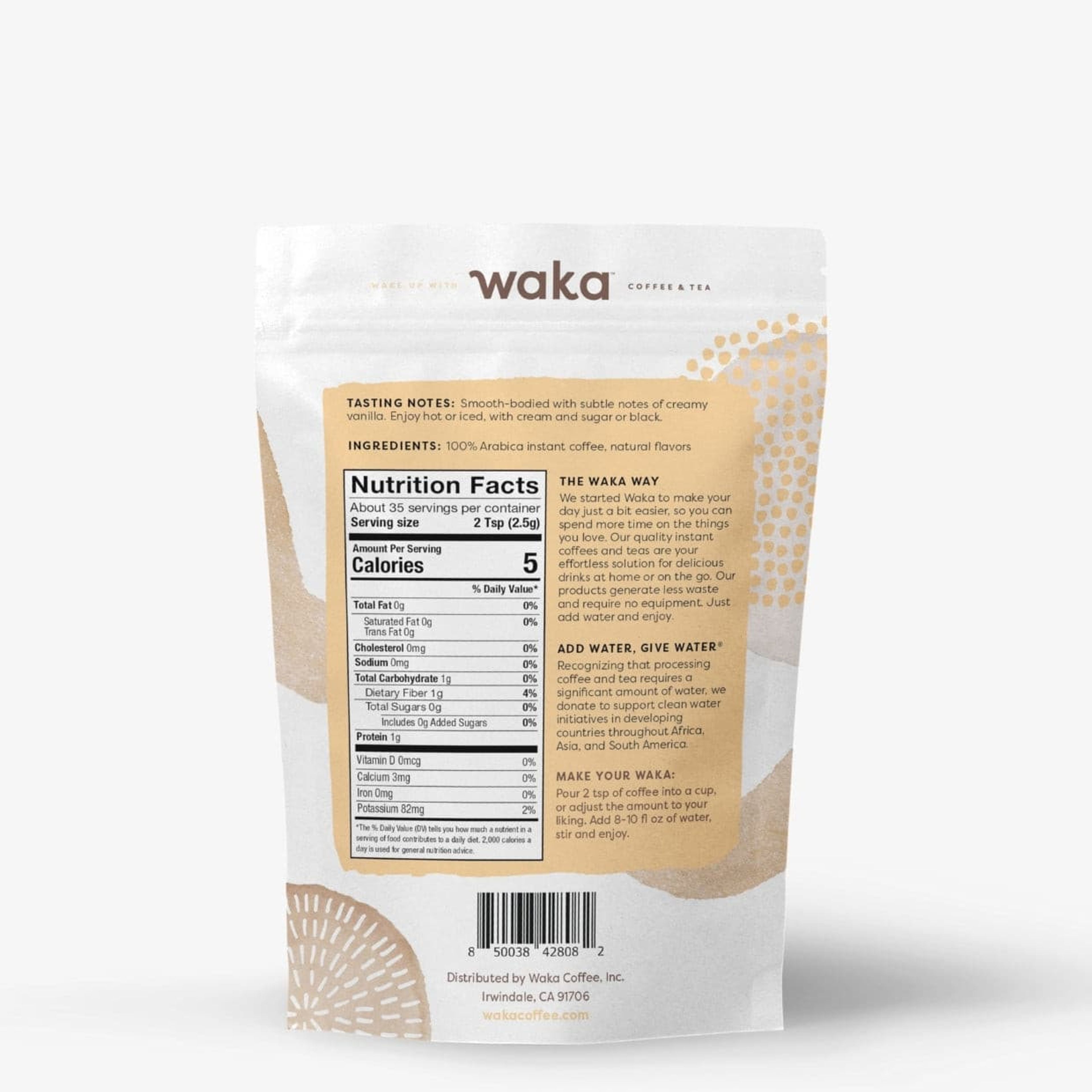 Unsweetened Vanilla Flavored Premium Instant Coffee 3.5 oz Bulk Bag