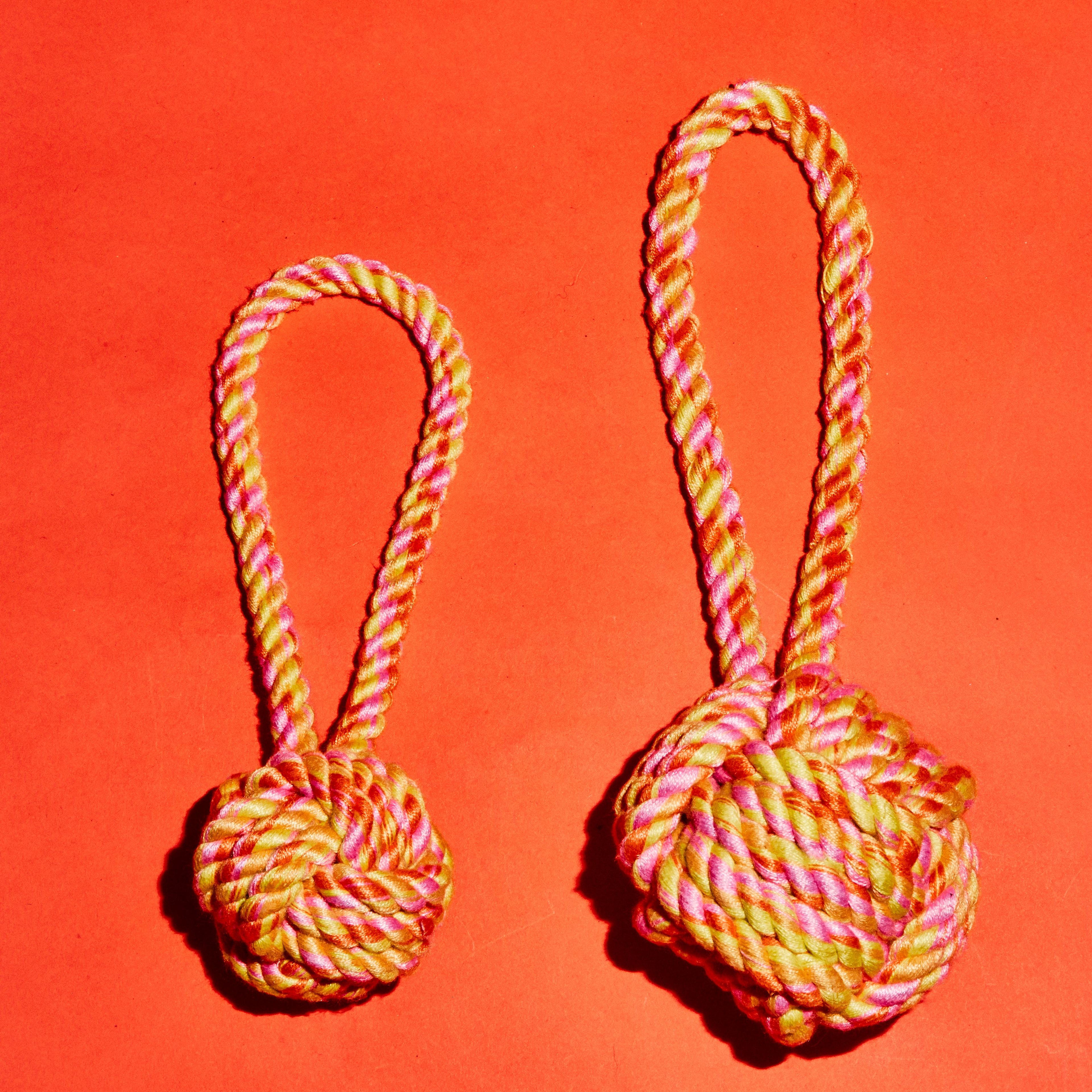 Rope Knot Toy / Neon Pink/Orange/Yellow