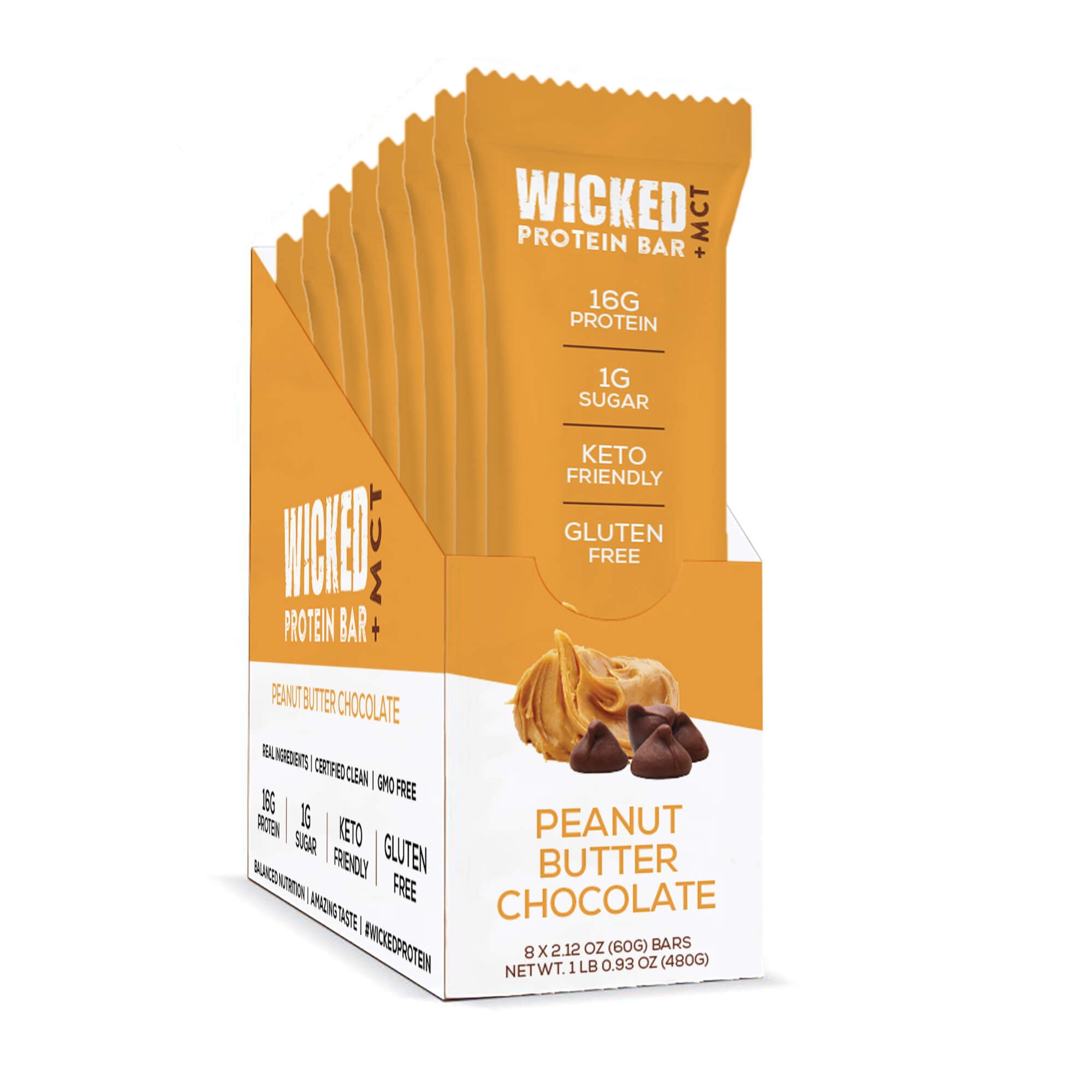 WICKED Refrigerated Peanut Butter Chocolate Bars (8 Count)