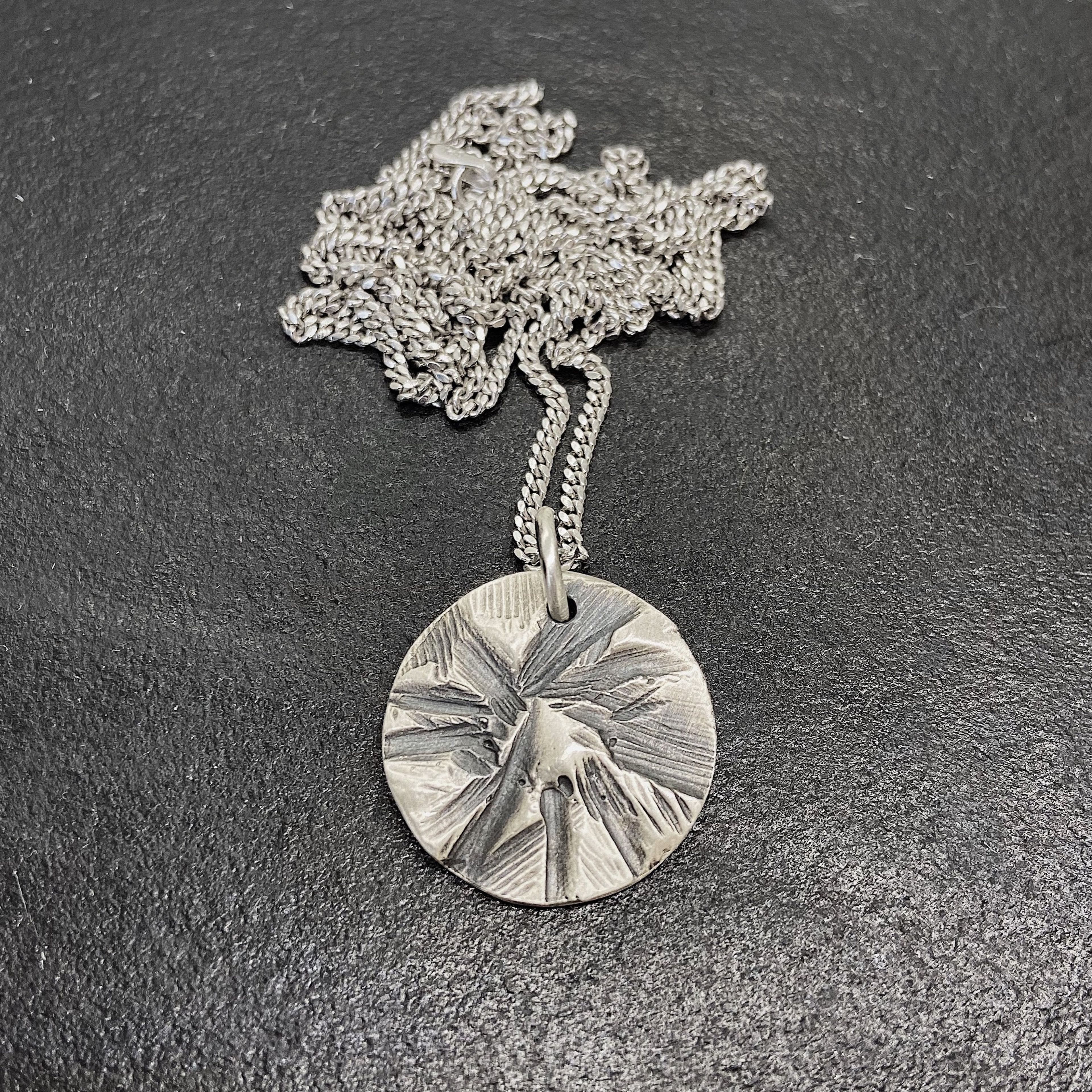 Peak Medallion in Oxidized Silver