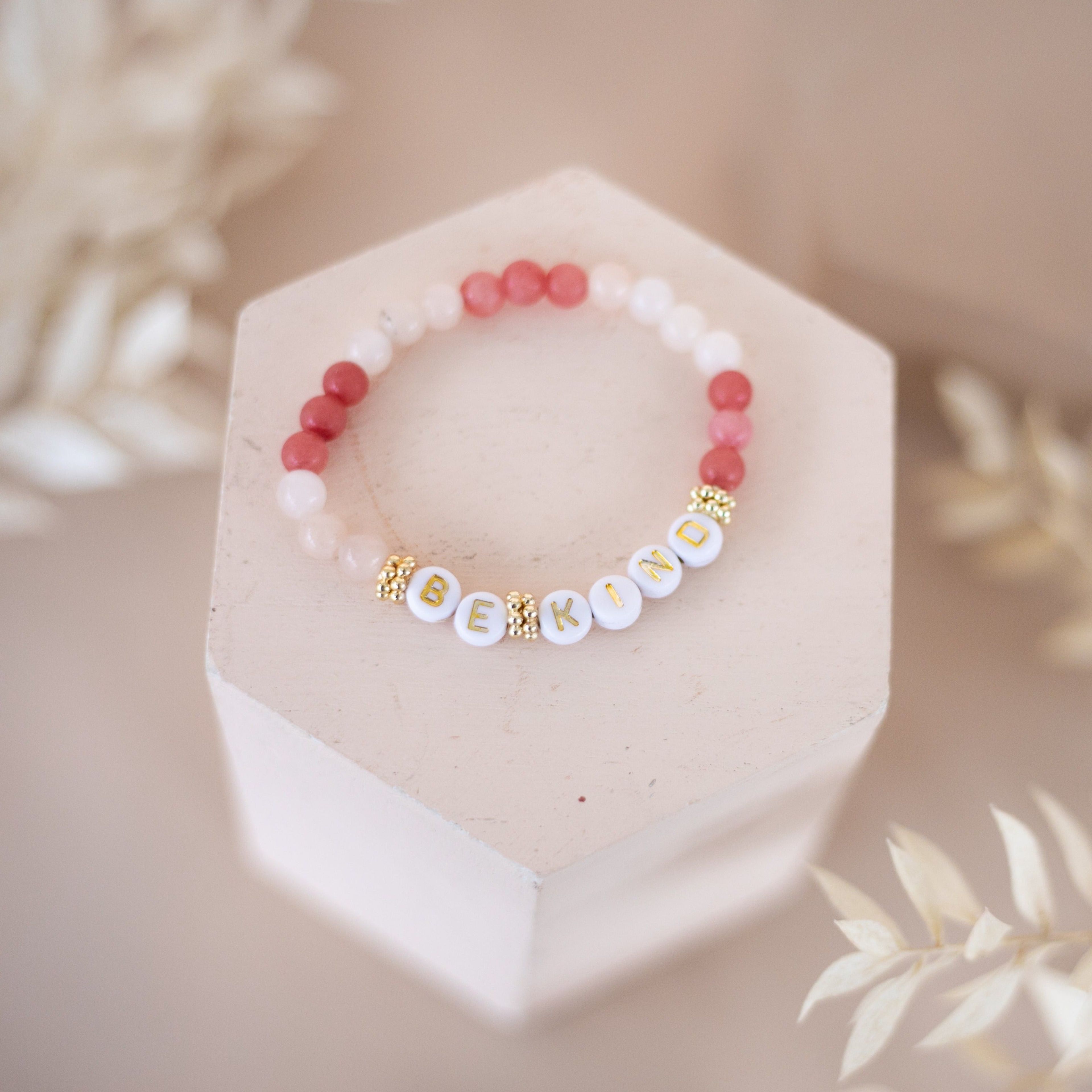 "Be Kind" Bracelet: Terracotta + Blush