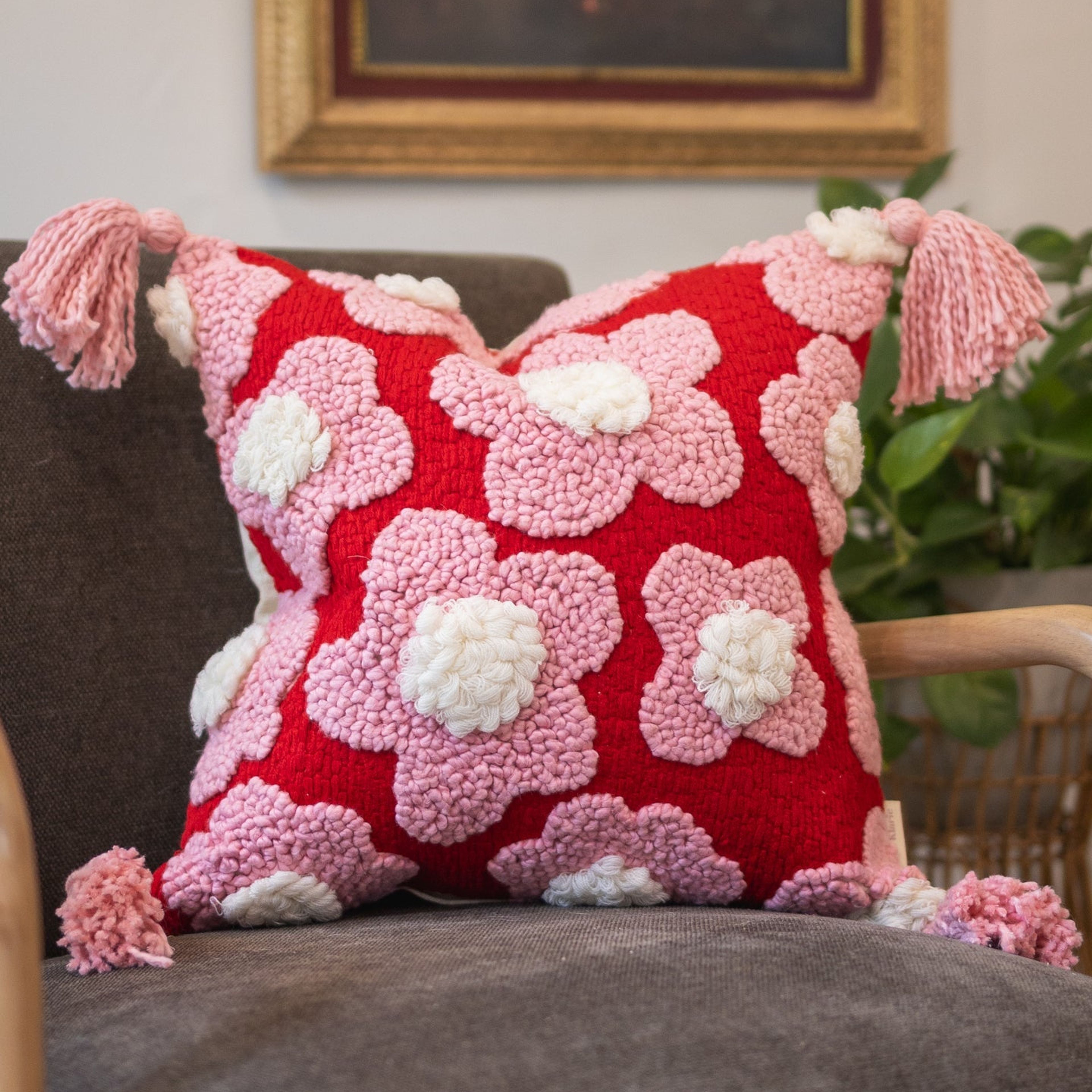 Blossom Organic Cotton Flower Throw Pillow $100 Today Only