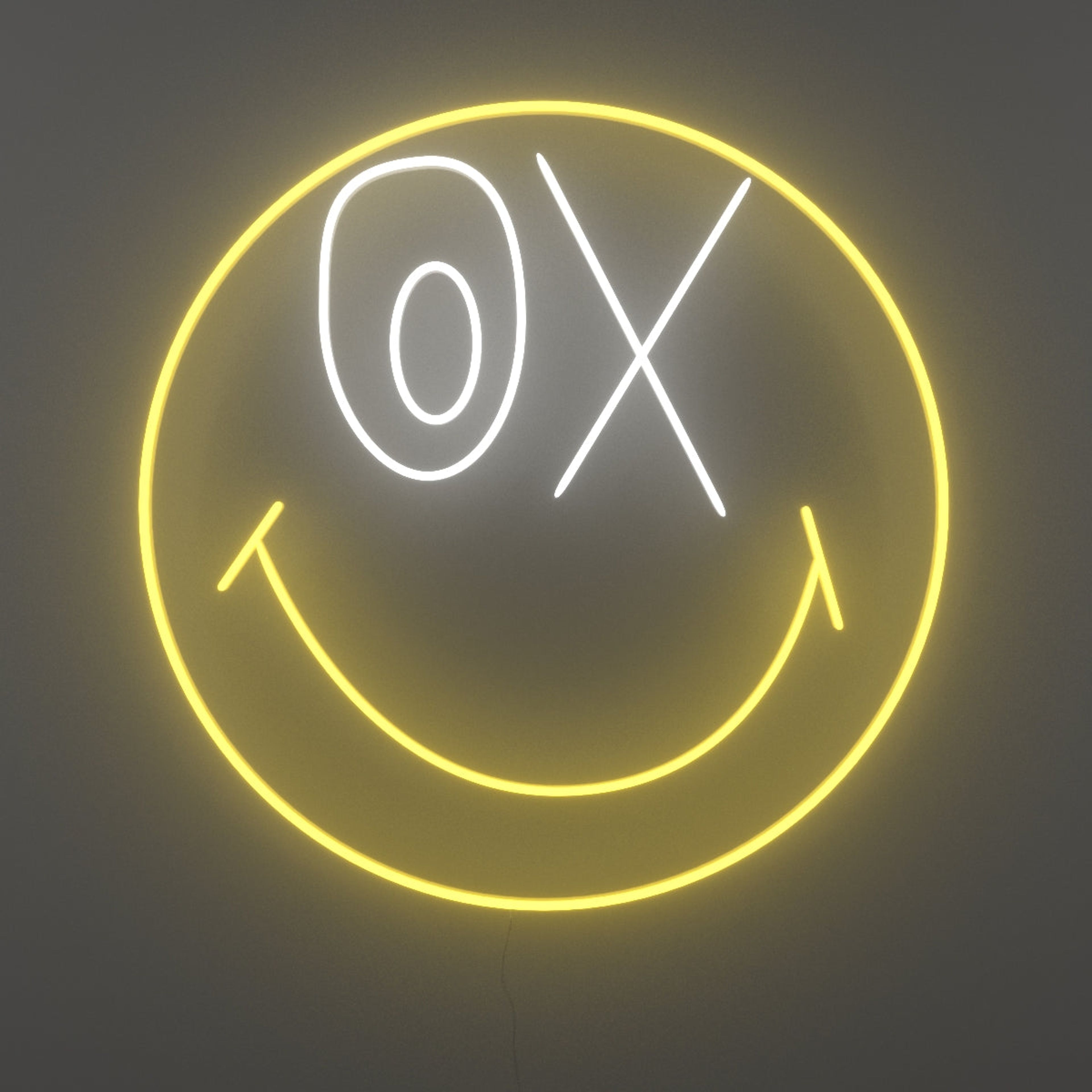 Smiley 50th Anniversary by André Saraiva, LED neon sign