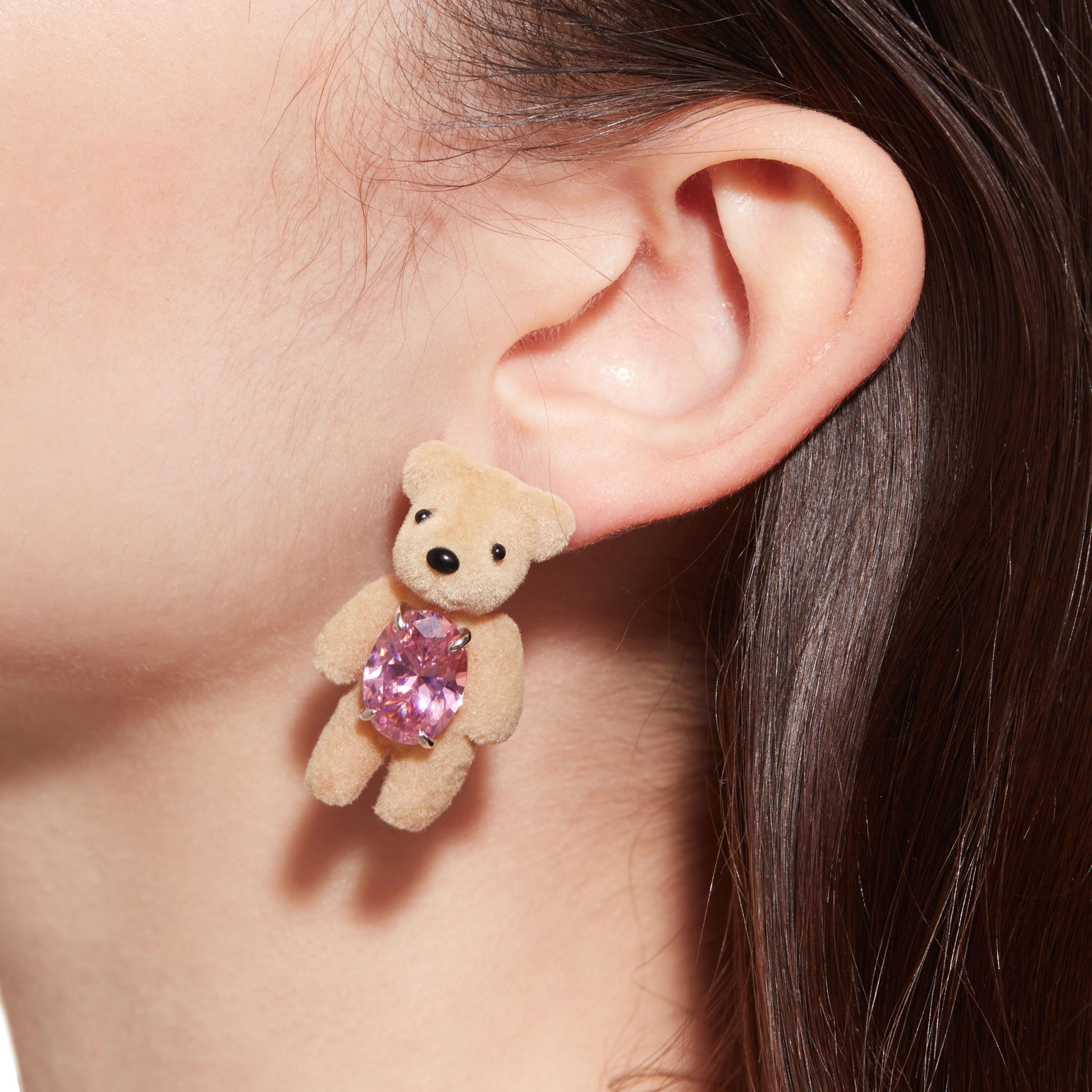 Yvmin Paradise / Flocked Mini Bear Earring on Marmalade | The Internet\'s  Best Brands