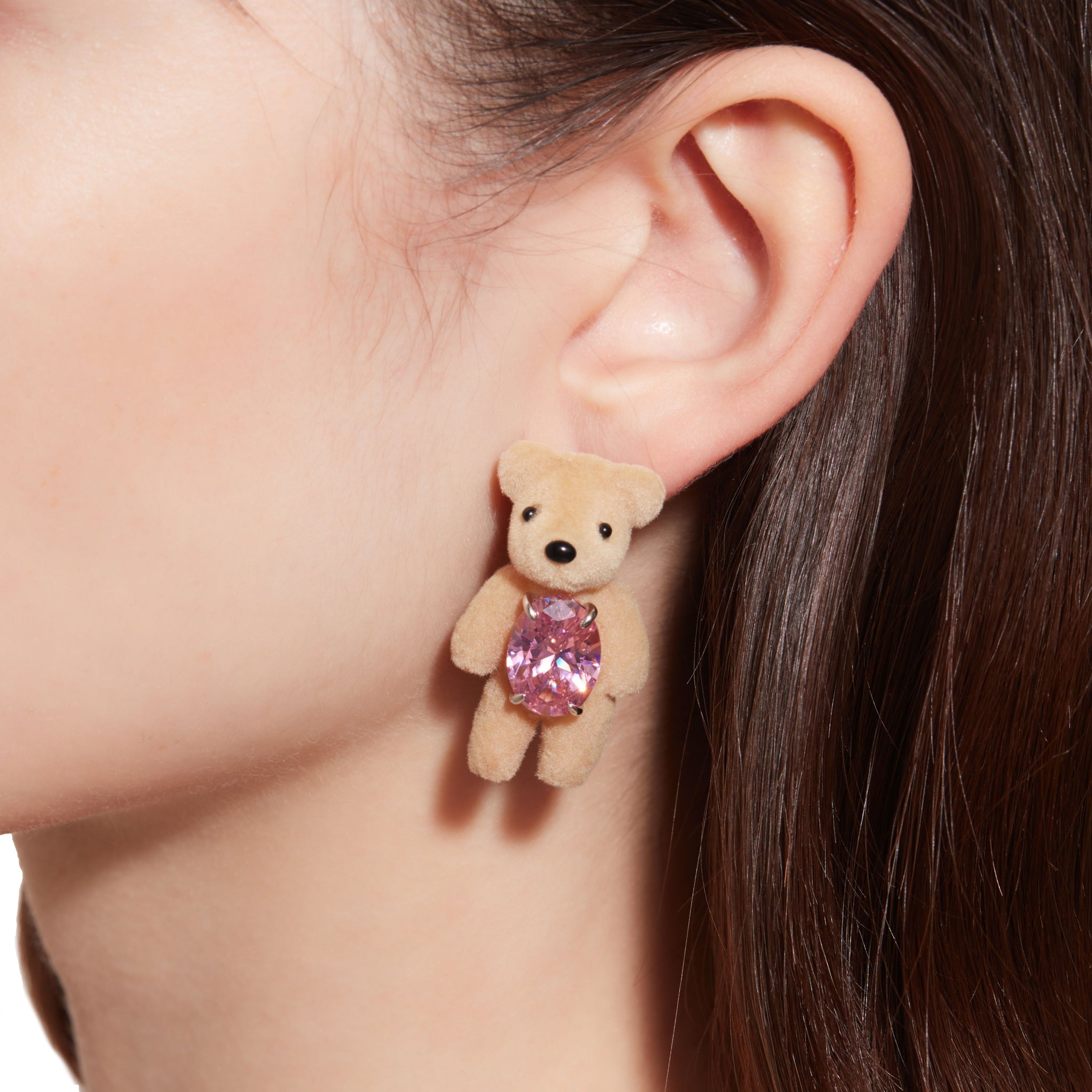 Yvmin Paradise / Flocked Mini Bear Earring on Marmalade | The Internet\'s  Best Brands