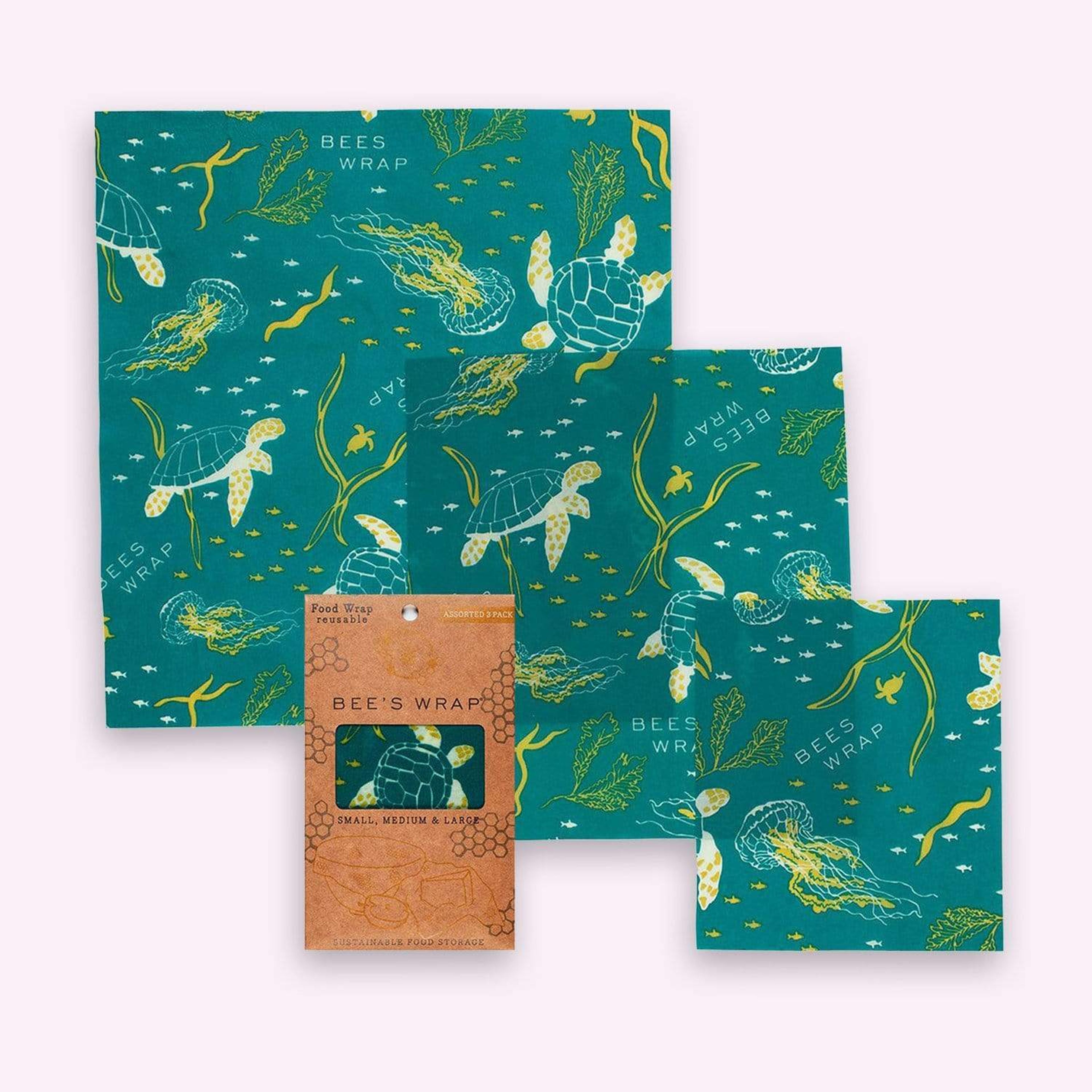 Beeswax Food Wraps - Variety Packs - Zero Waste Food Wraps, Organic, 3 Pack, Beeswax or Vegan