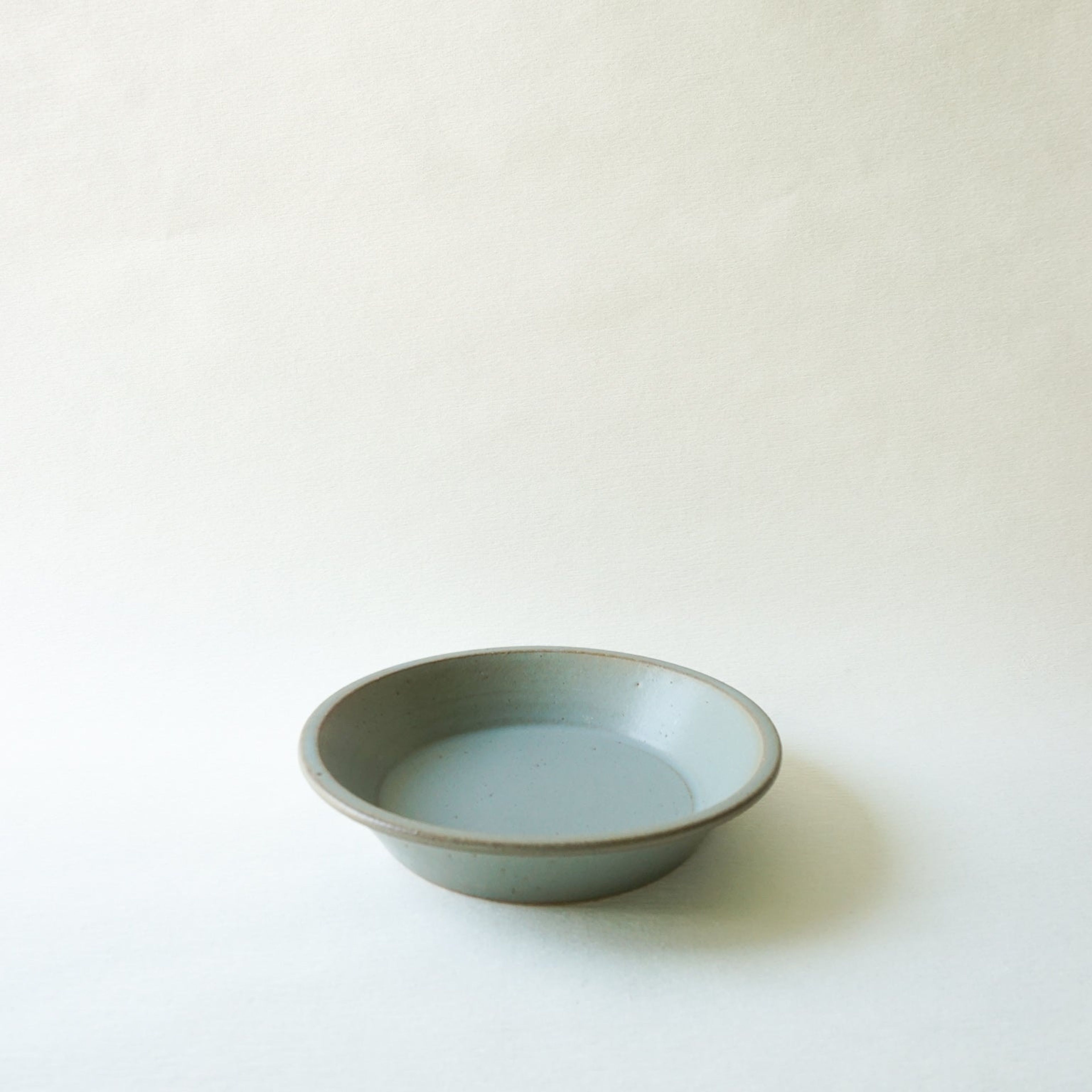 Blue Grey Stackable Large Shallow Bowl