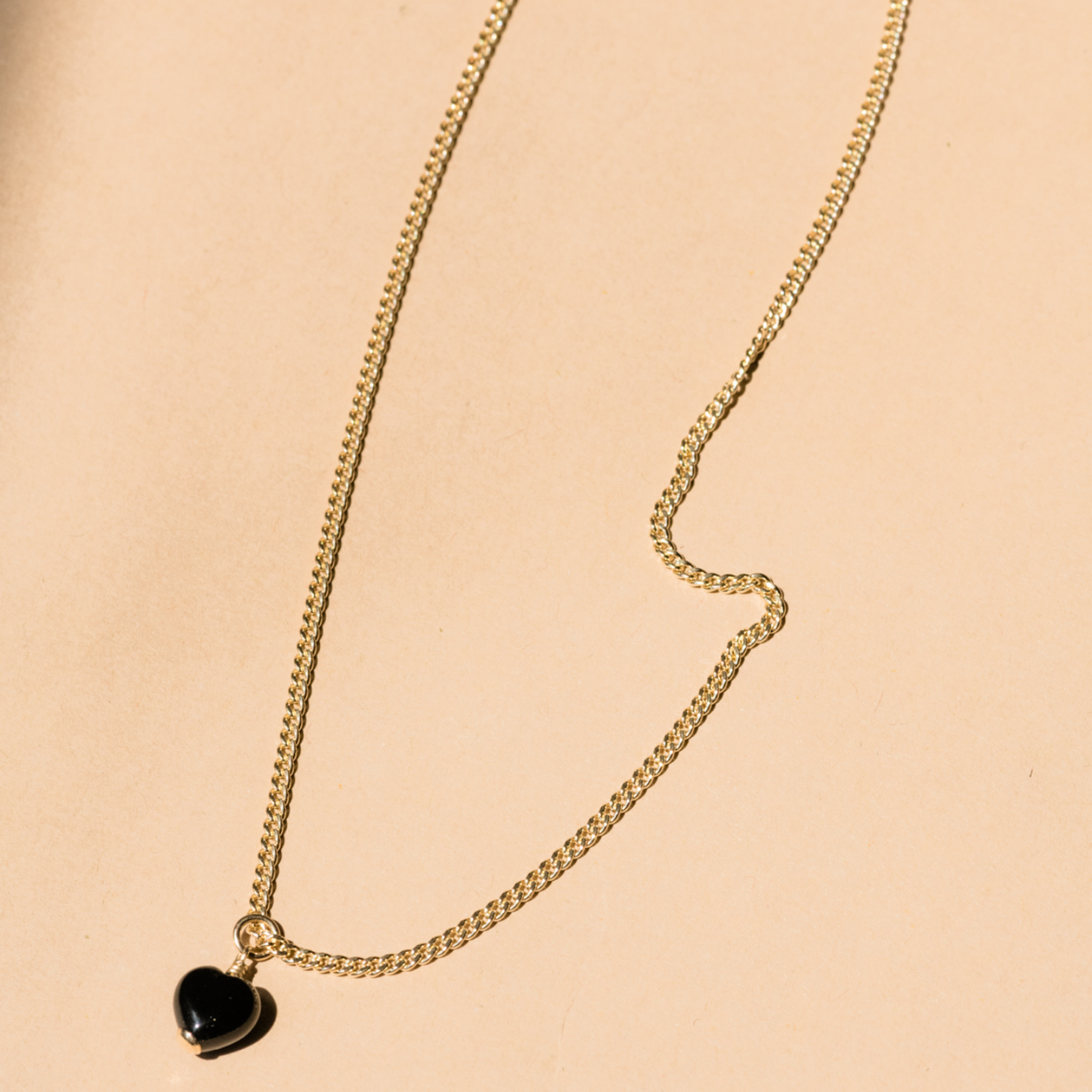 Onyx Heart Pendant Necklace
