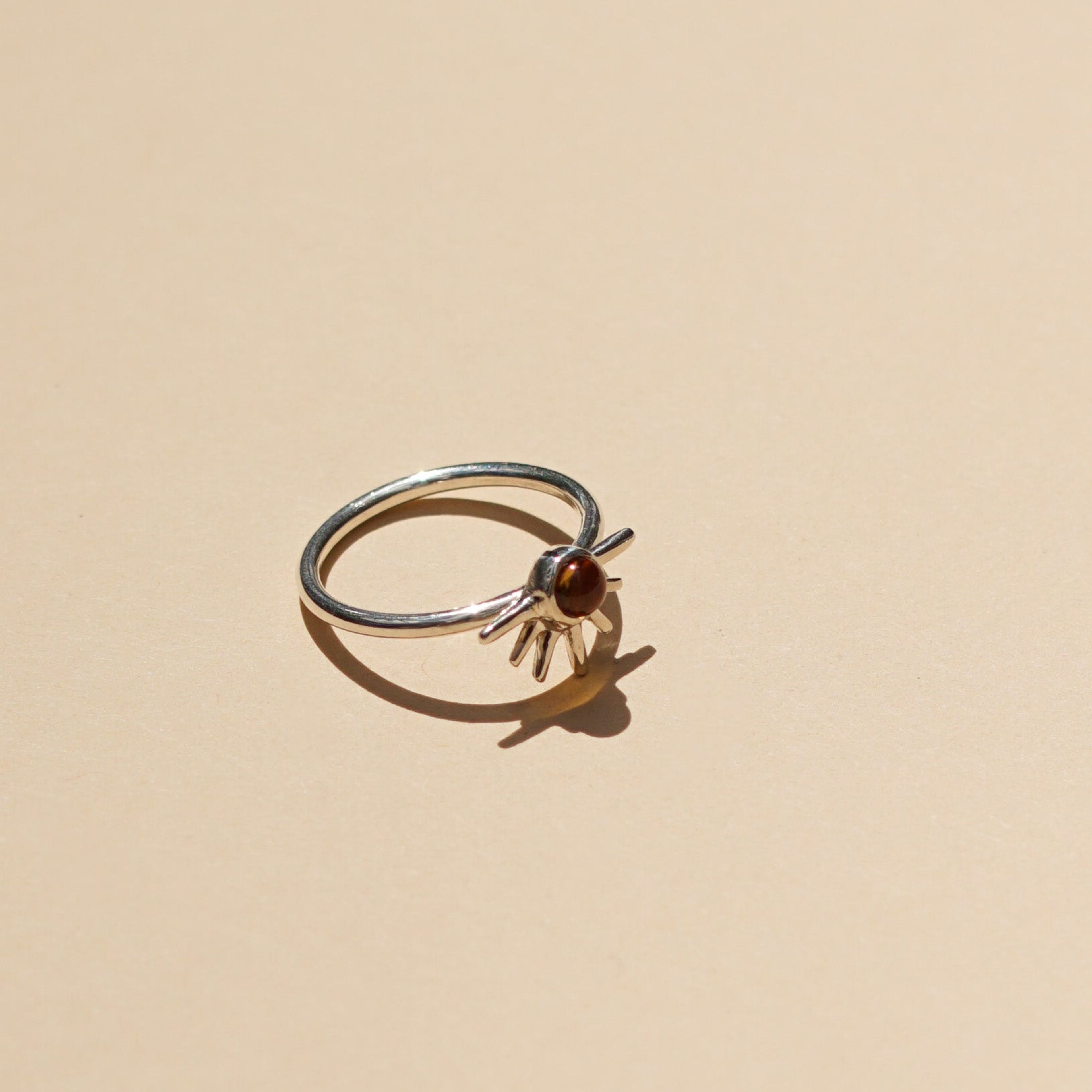 Citrine Micro Solecito Ring, Silver