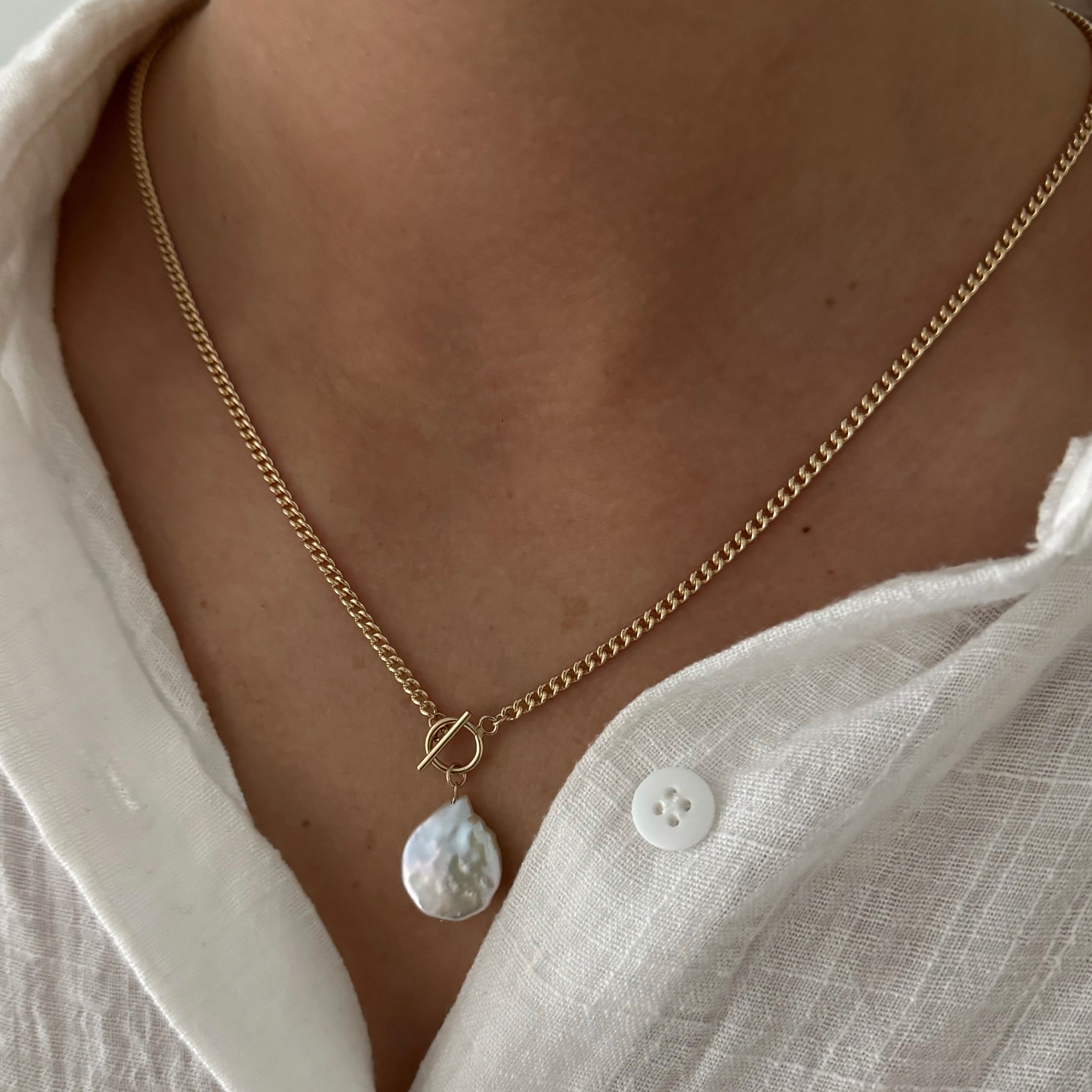 Gabi Pearl Charm Necklace
