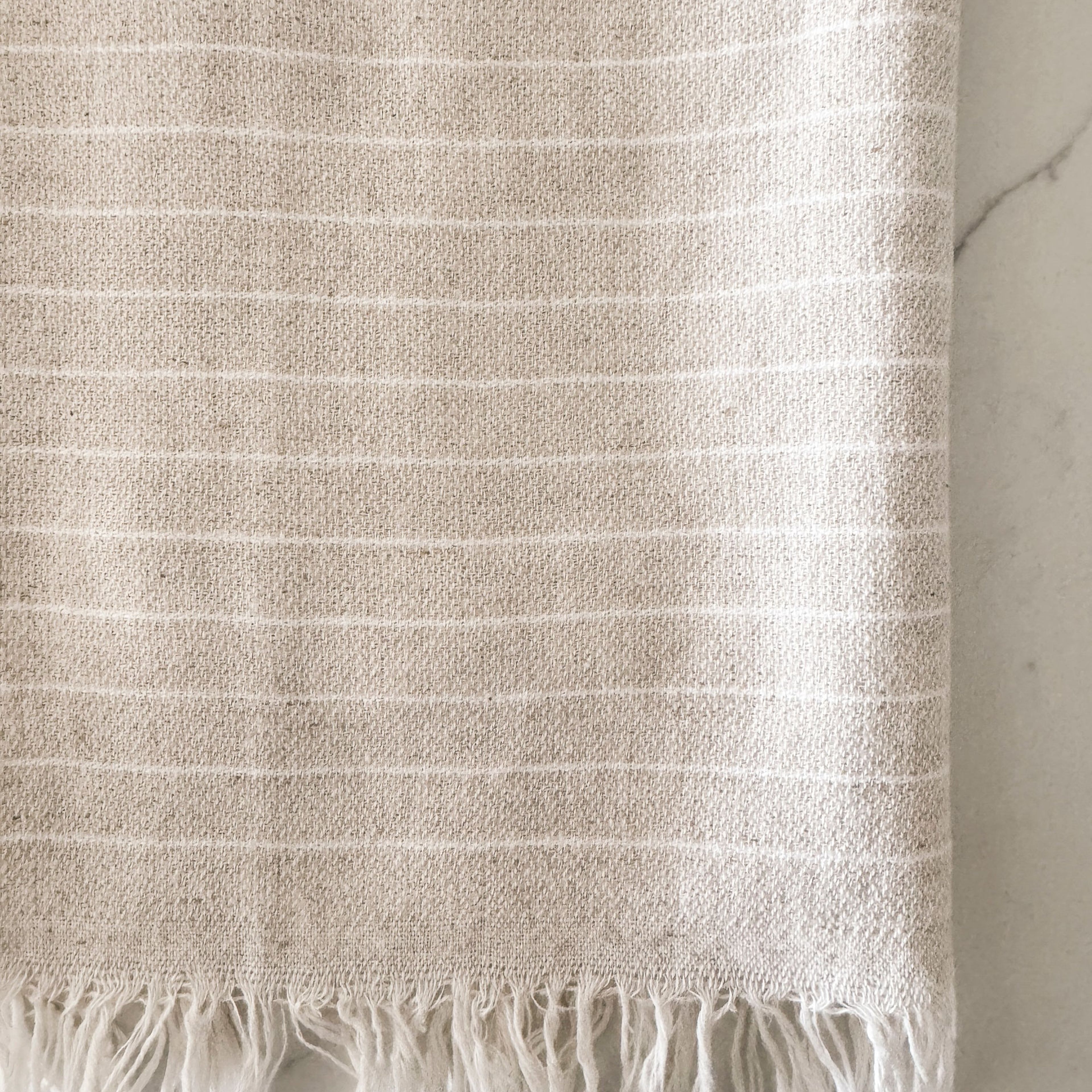 Natural Linen Stripe Hand Towel- Set of 2