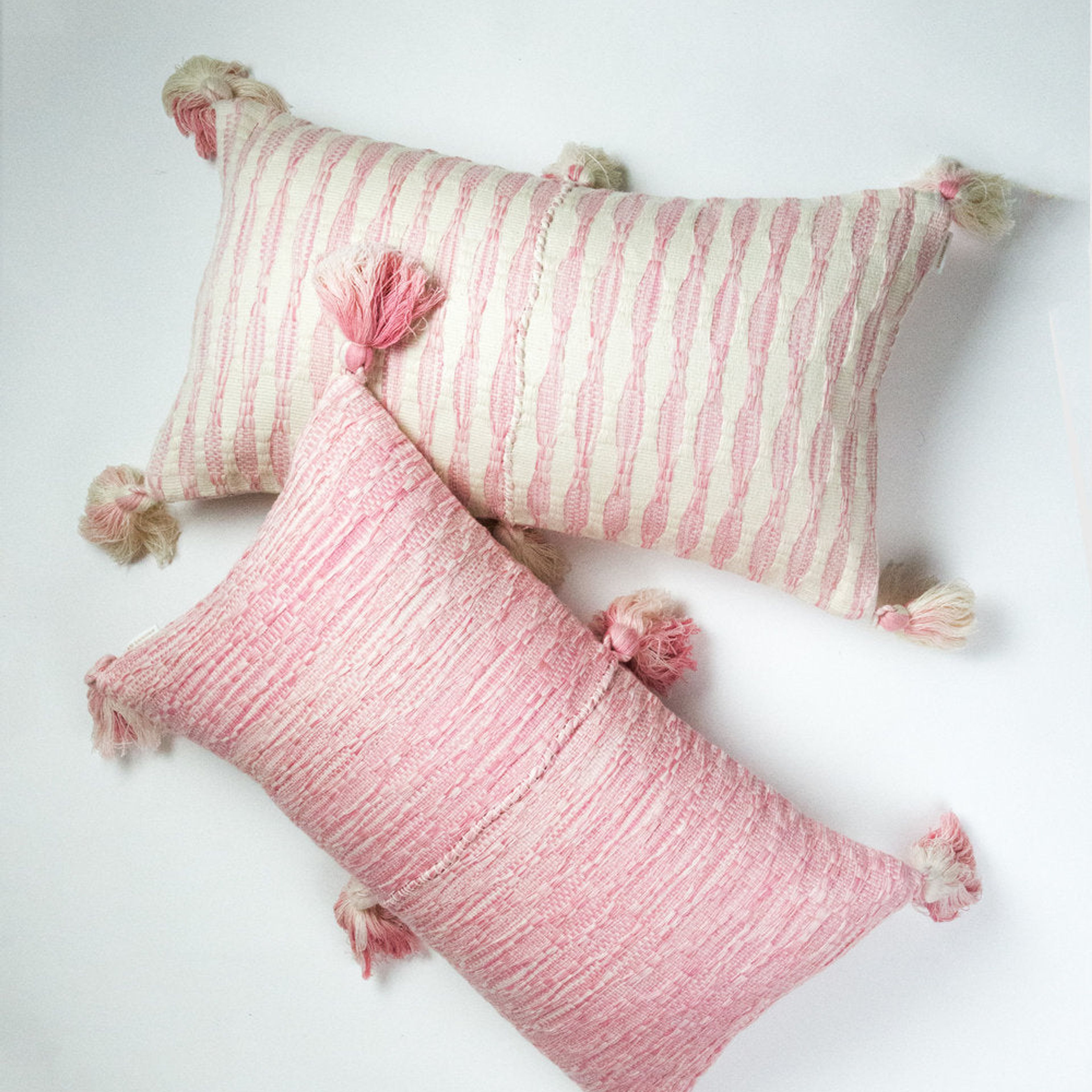 Antigua Pillow- Faded Pink Stripe