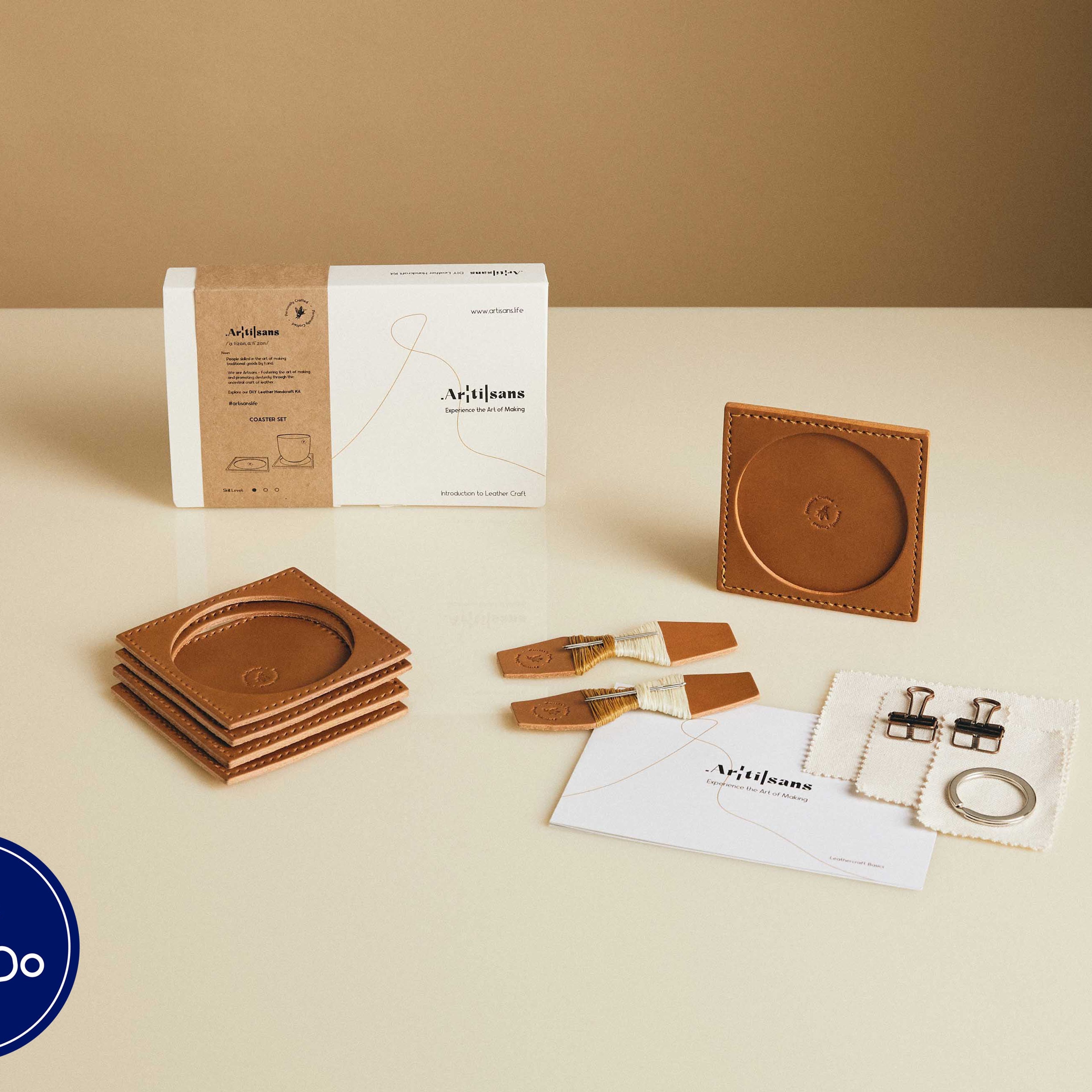 Leather Coaster Set, DIY Craft Kit, Handmade and a Relaxing Bliss!