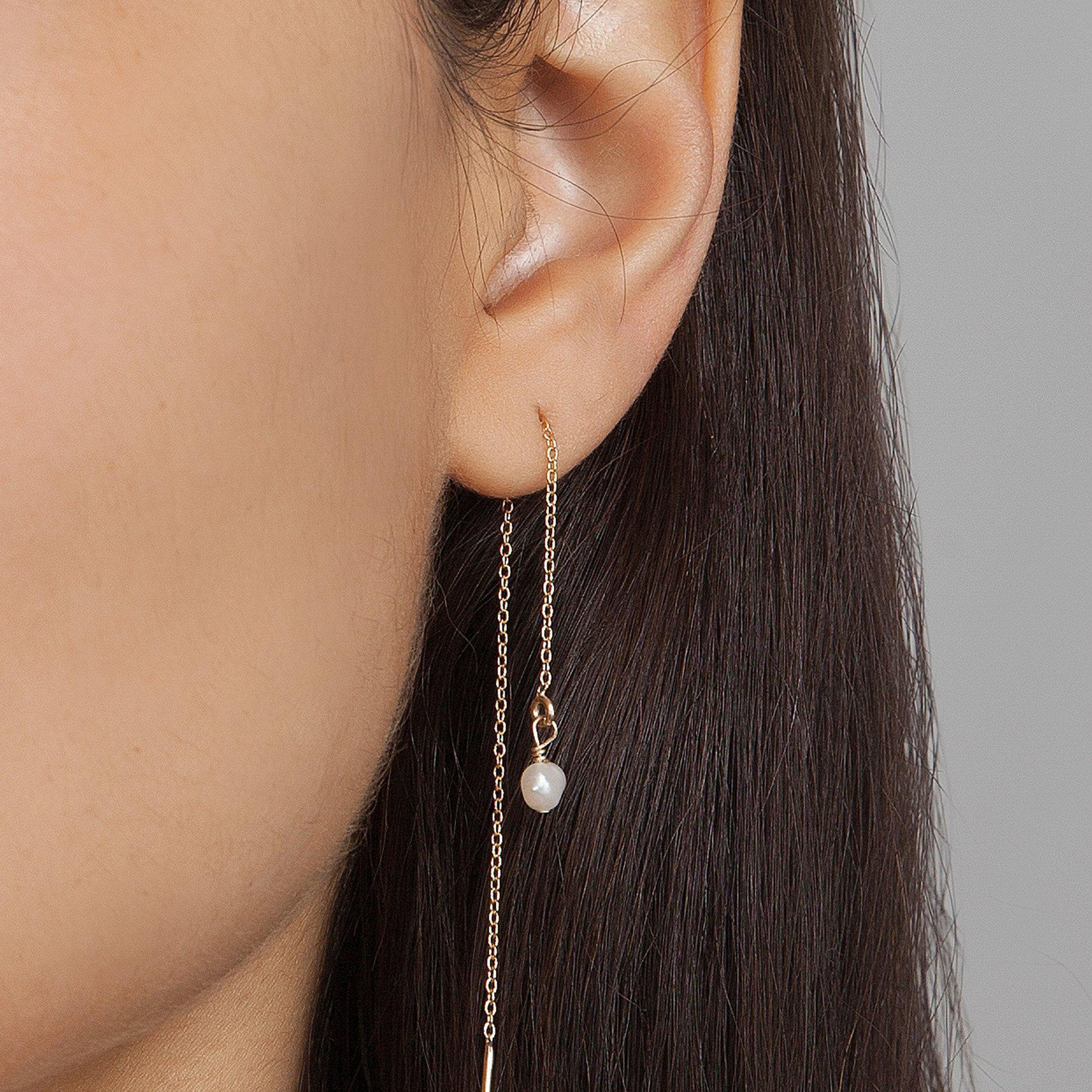 Thread Pearl Earring