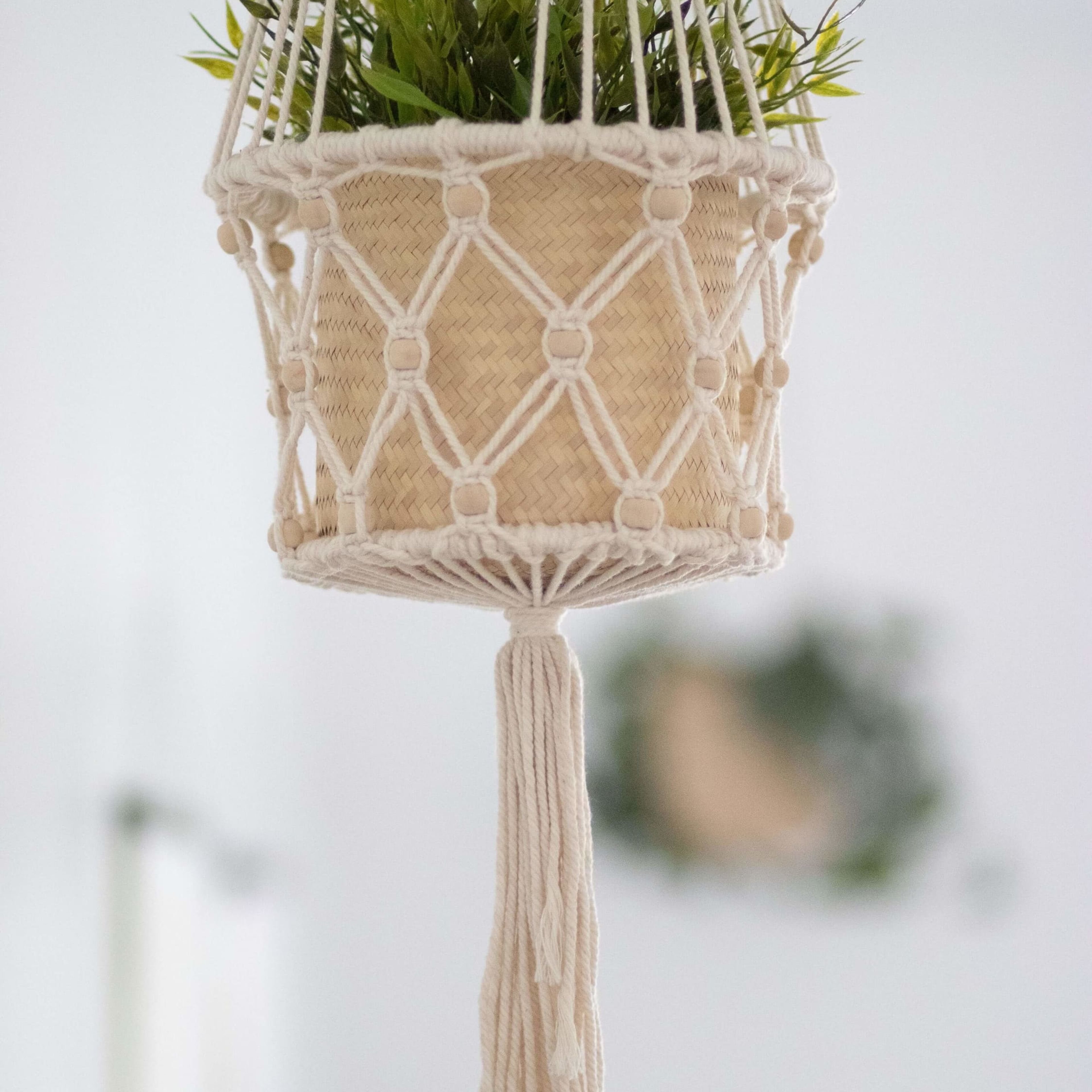 Beaded Plant Hanger Basket