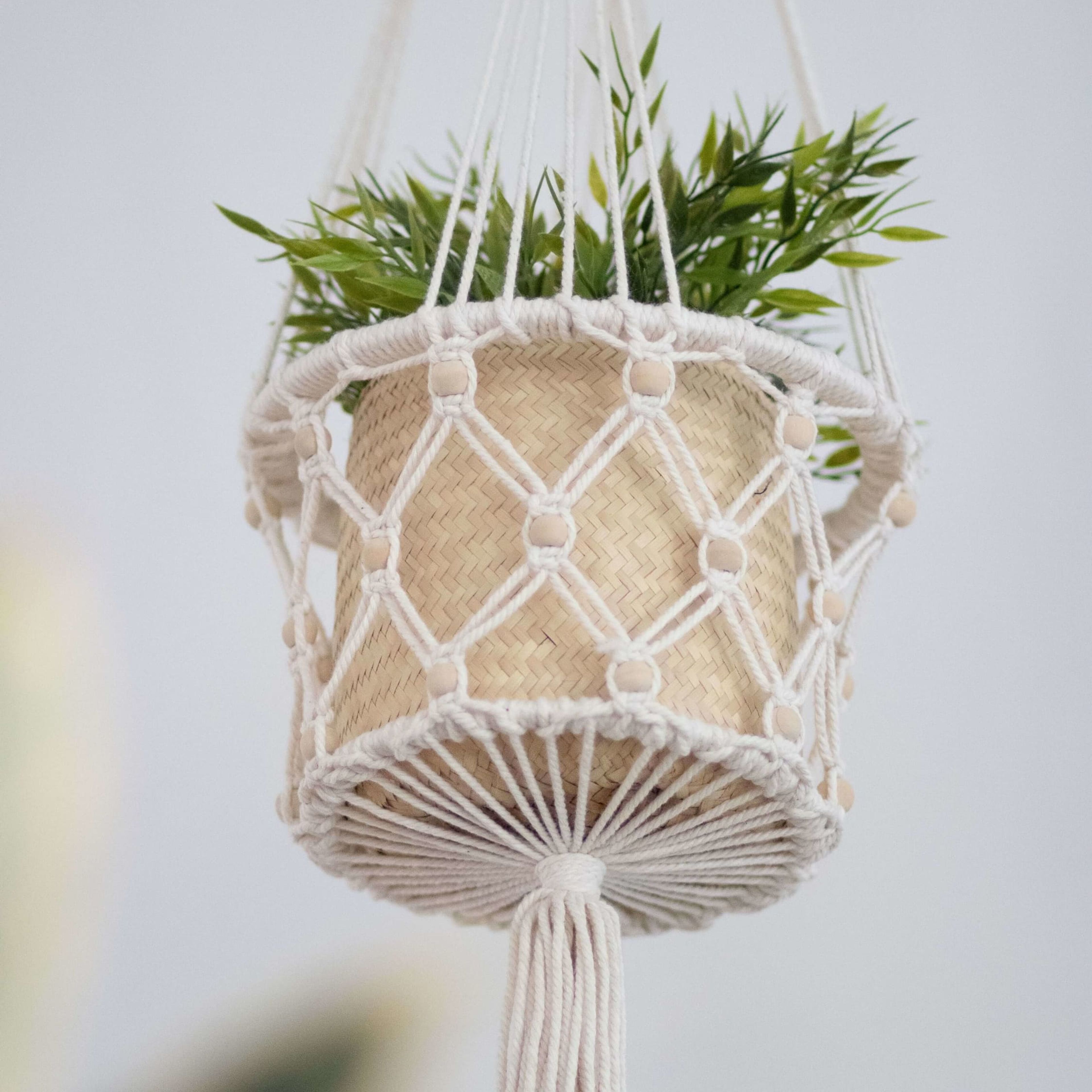 Beaded Plant Hanger Basket