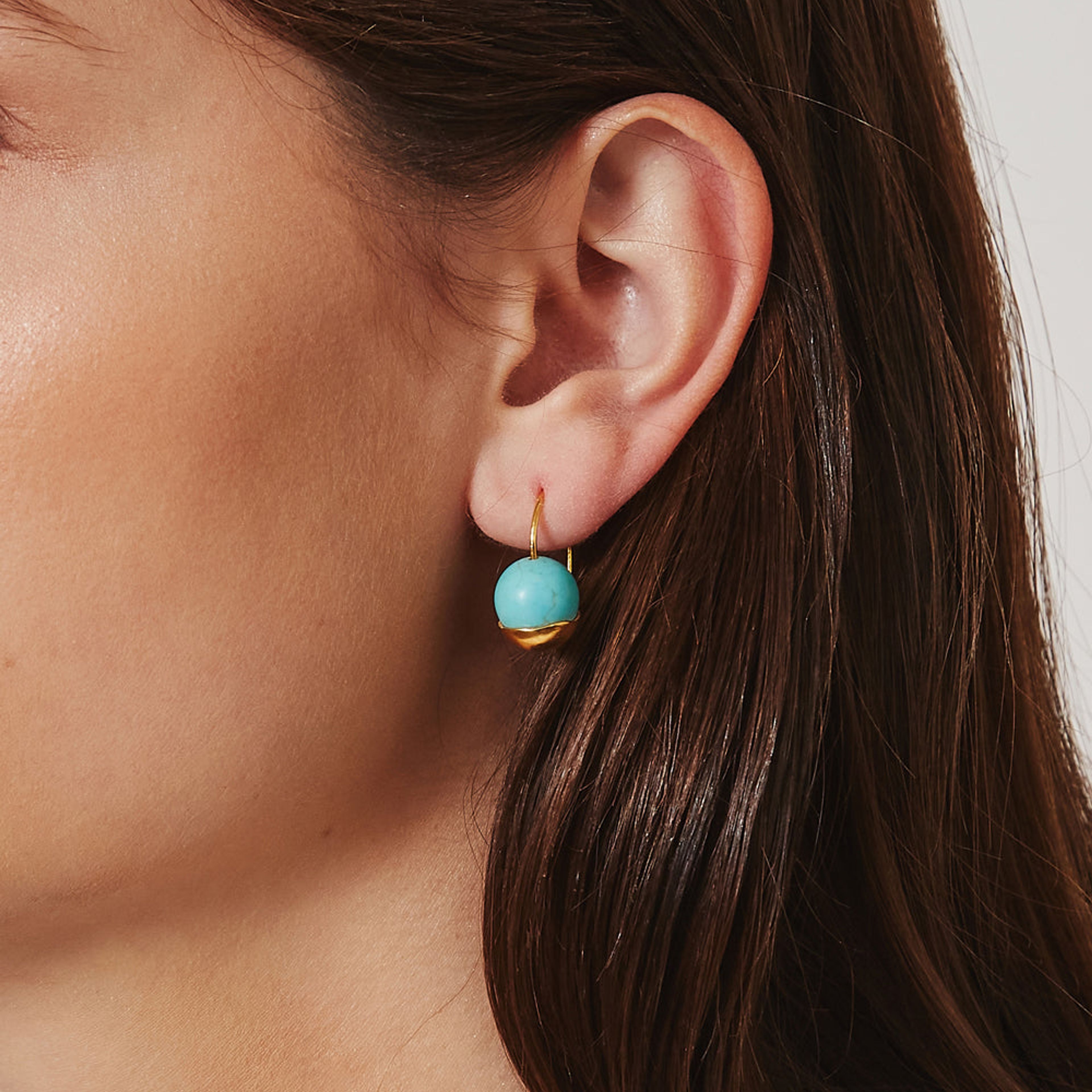 Gold Dipped Turquoise Earrings